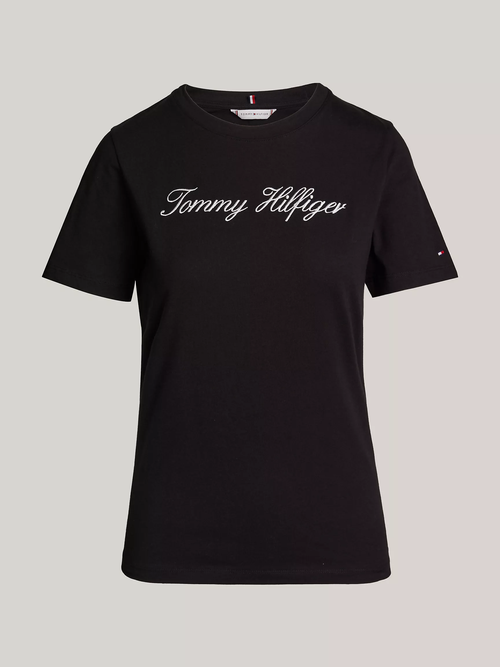 Женская футболка Tommy Hilfiger, Футболка с вышитым логотипом в рукописном стиле