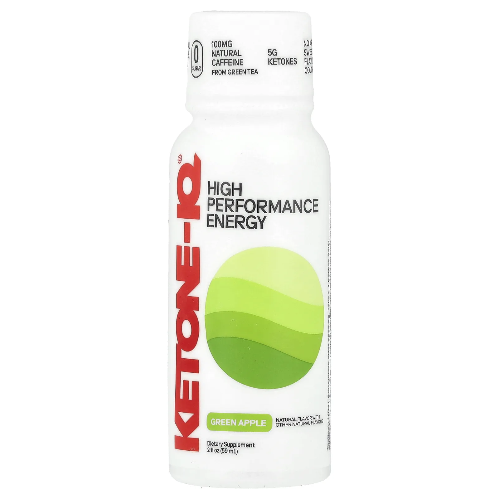 Ketone-IQ, High Performance Energy, зеленое яблоко, 6 флаконов по 59 мл (2 жидк. Унции)