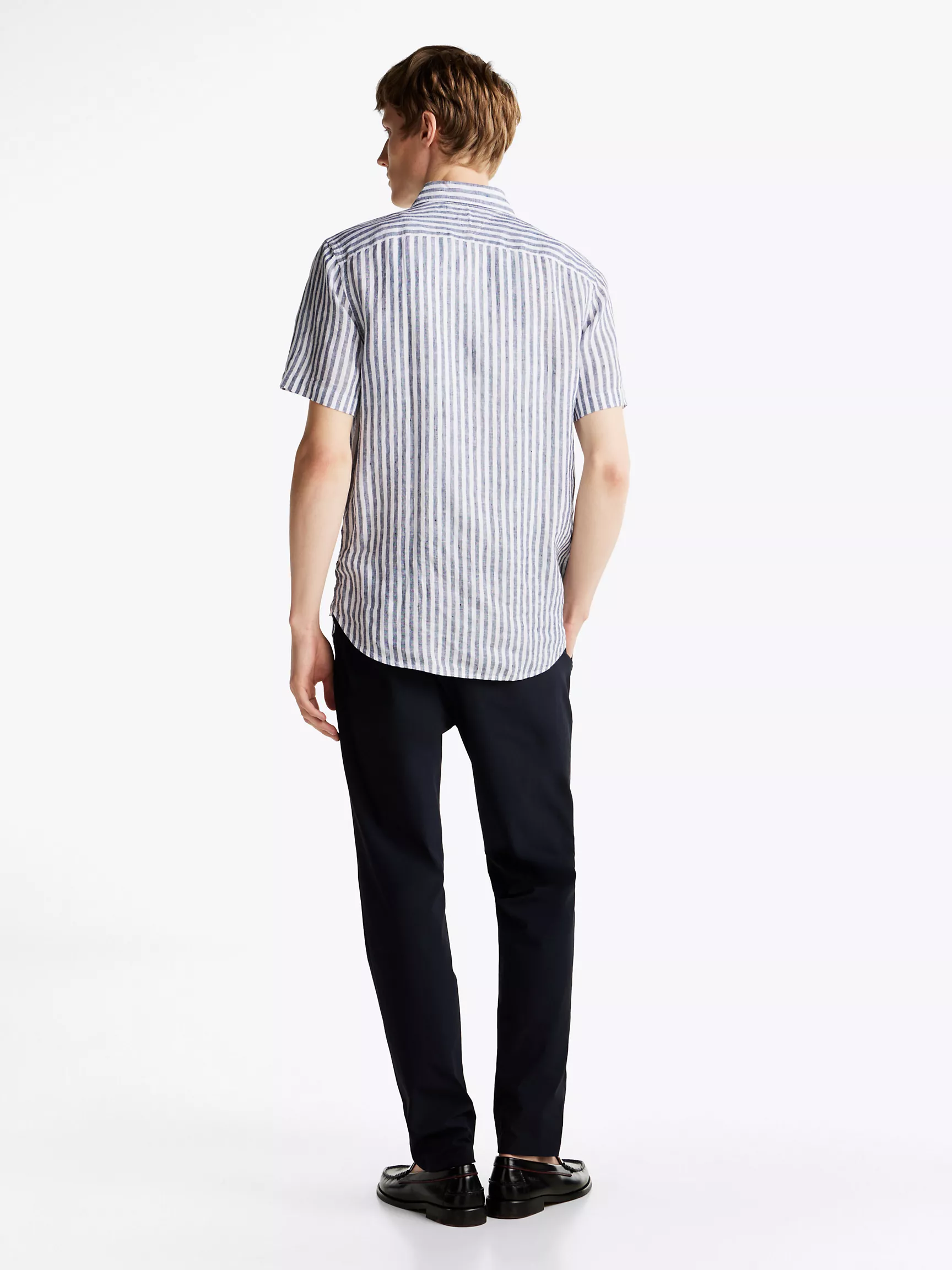 Мужская рубашка Tommy Hilfiger, Стандартная рубашка в полоску из окрашенного льна