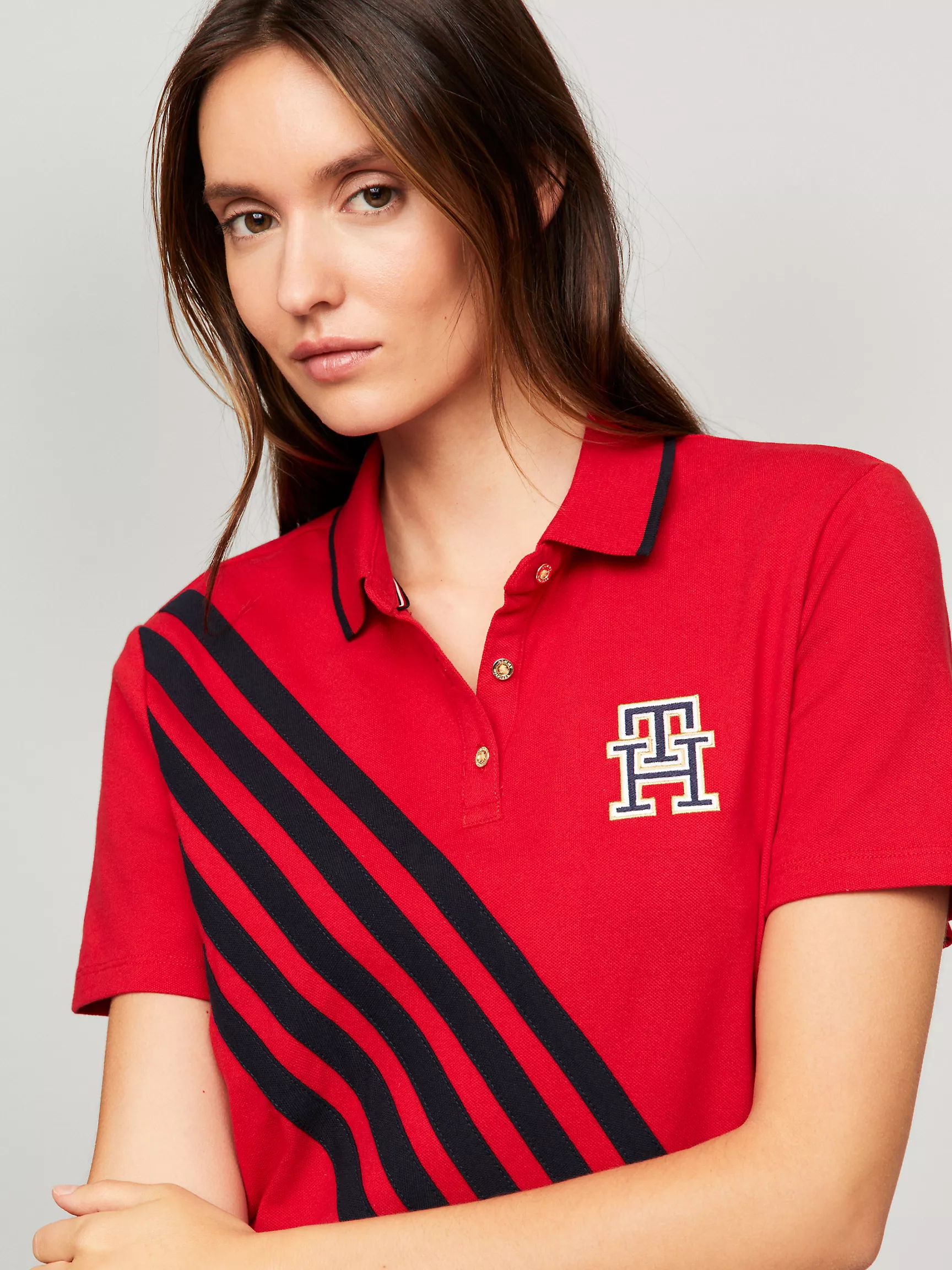 Женское платье Tommy Hilfiger, Полосатое платье-поло с диагональными полосками