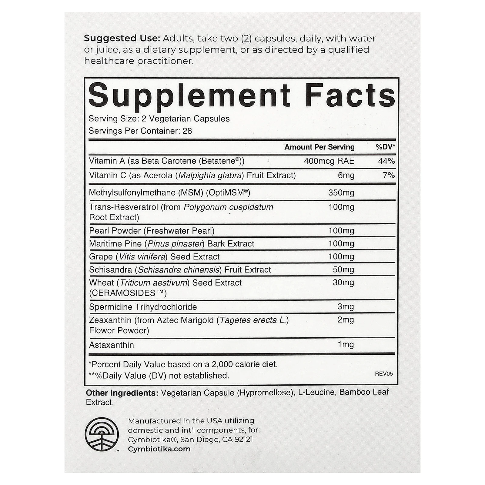 Cymbiotika, Healthy Glow™, средство для ежедневной красоты, 56 капсул