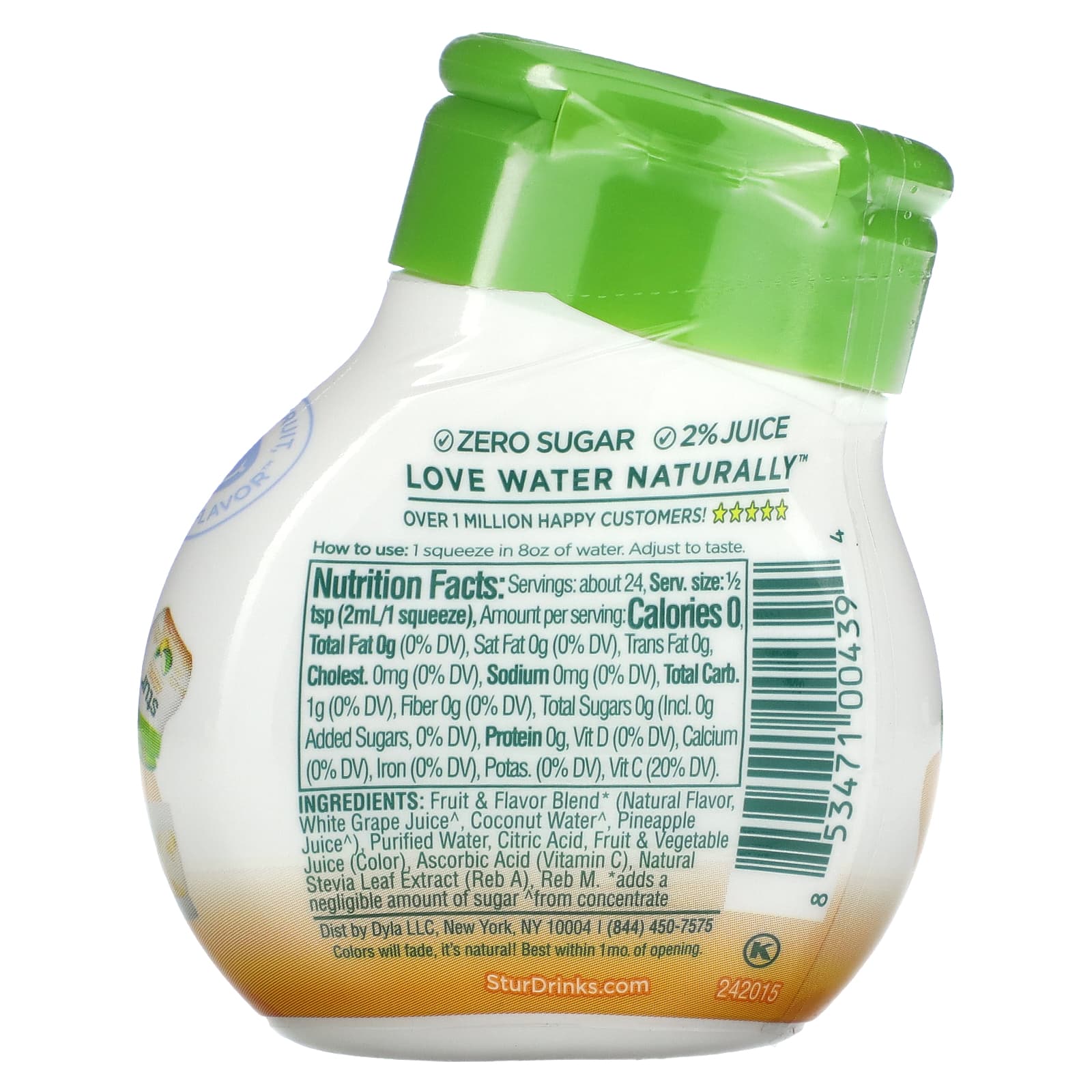 Stur, Антиоксидантный усилитель воды, кокос и ананас, 48 мл (1,62 жидк. Унции)