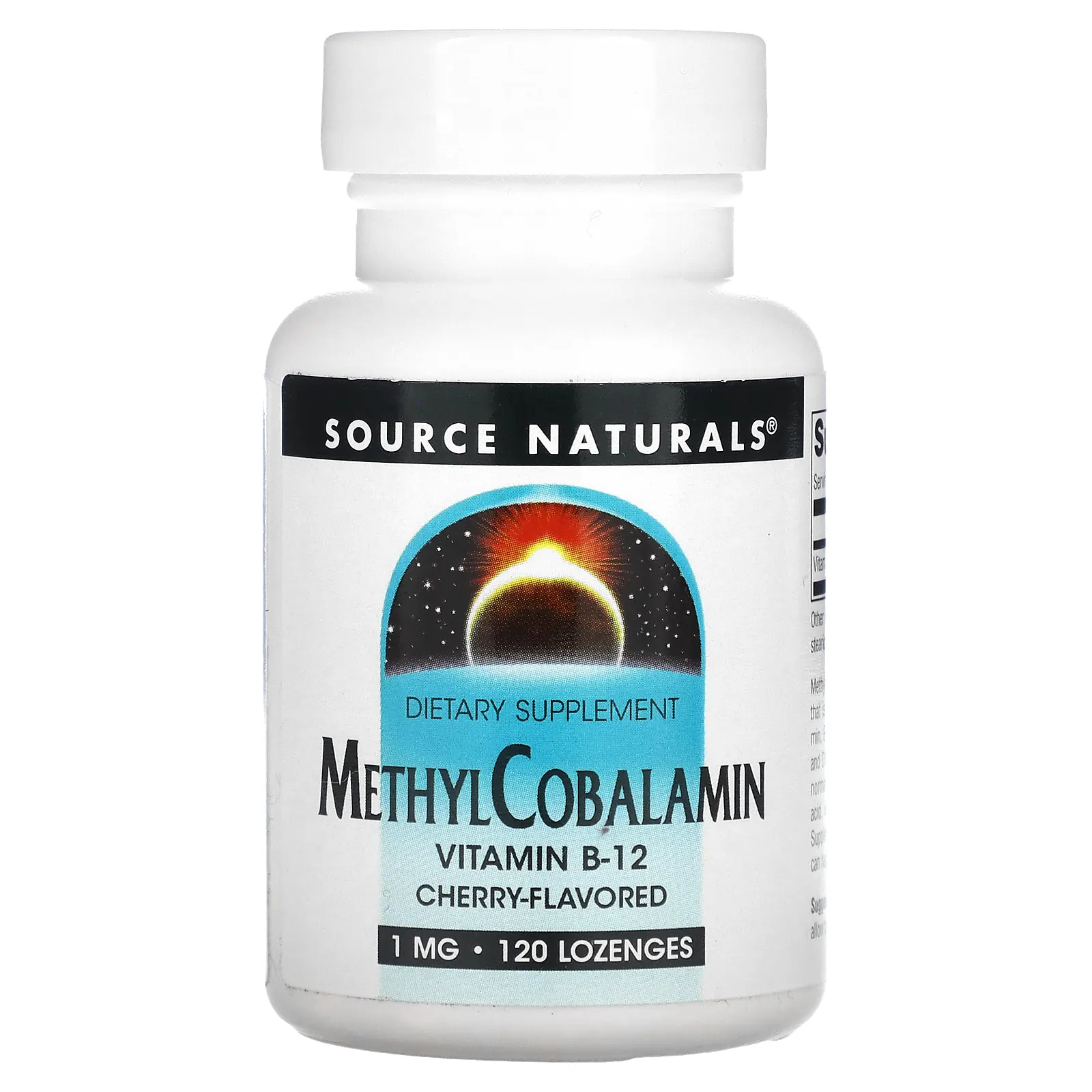 Source Naturals, витамин B12 в виде метилкобаламина, со вкусом вишни, 1 мг, 120 леденцов