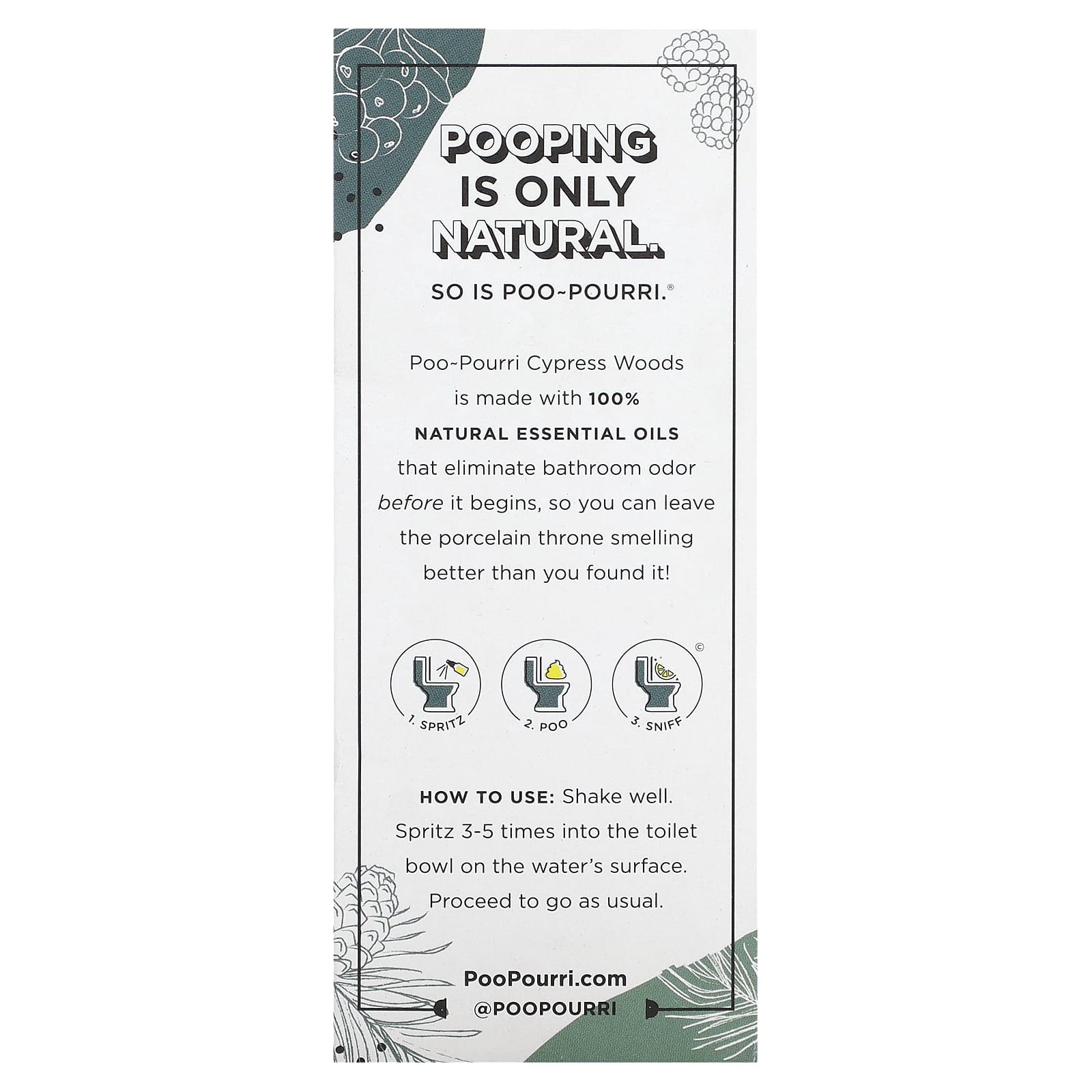 Poo-Pourri, Спрей для туалета Before-You-Go, кипарисовая древесина, 59 мл (2 унции)