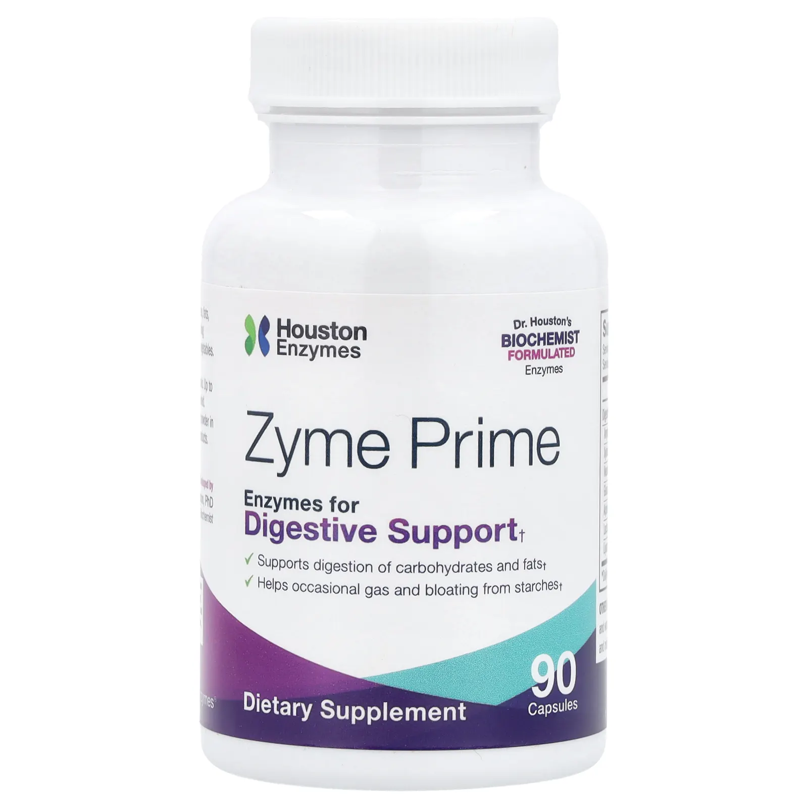 Houston Enzymes, Zyme Prime, добавка с ферментами для поддержки пищеварения, 90 капсул