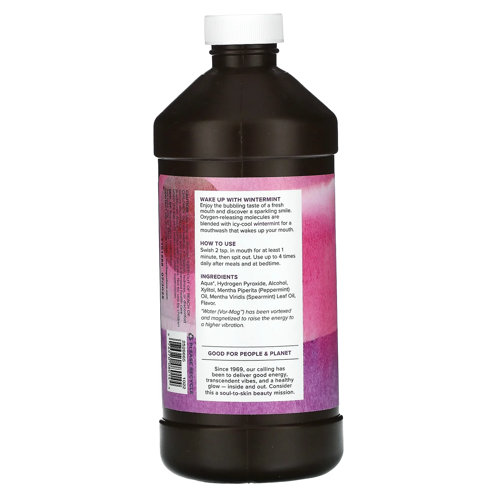 Heritage Store, Жидкость для полоскания рта с перекисью водорода, освежающая зимняя мята, 473 мл (16 жидк. Унций)