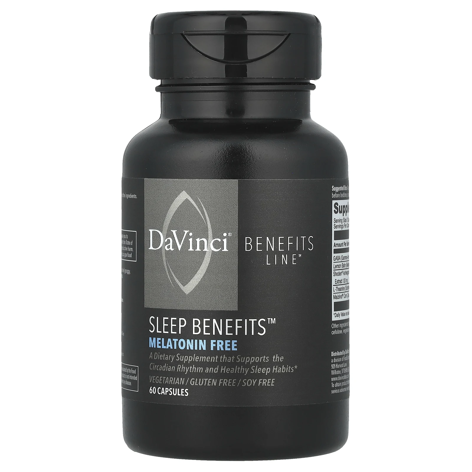 DaVinci Laboratories, Sleep Benefits ™, без мелатонина, 60 капсул