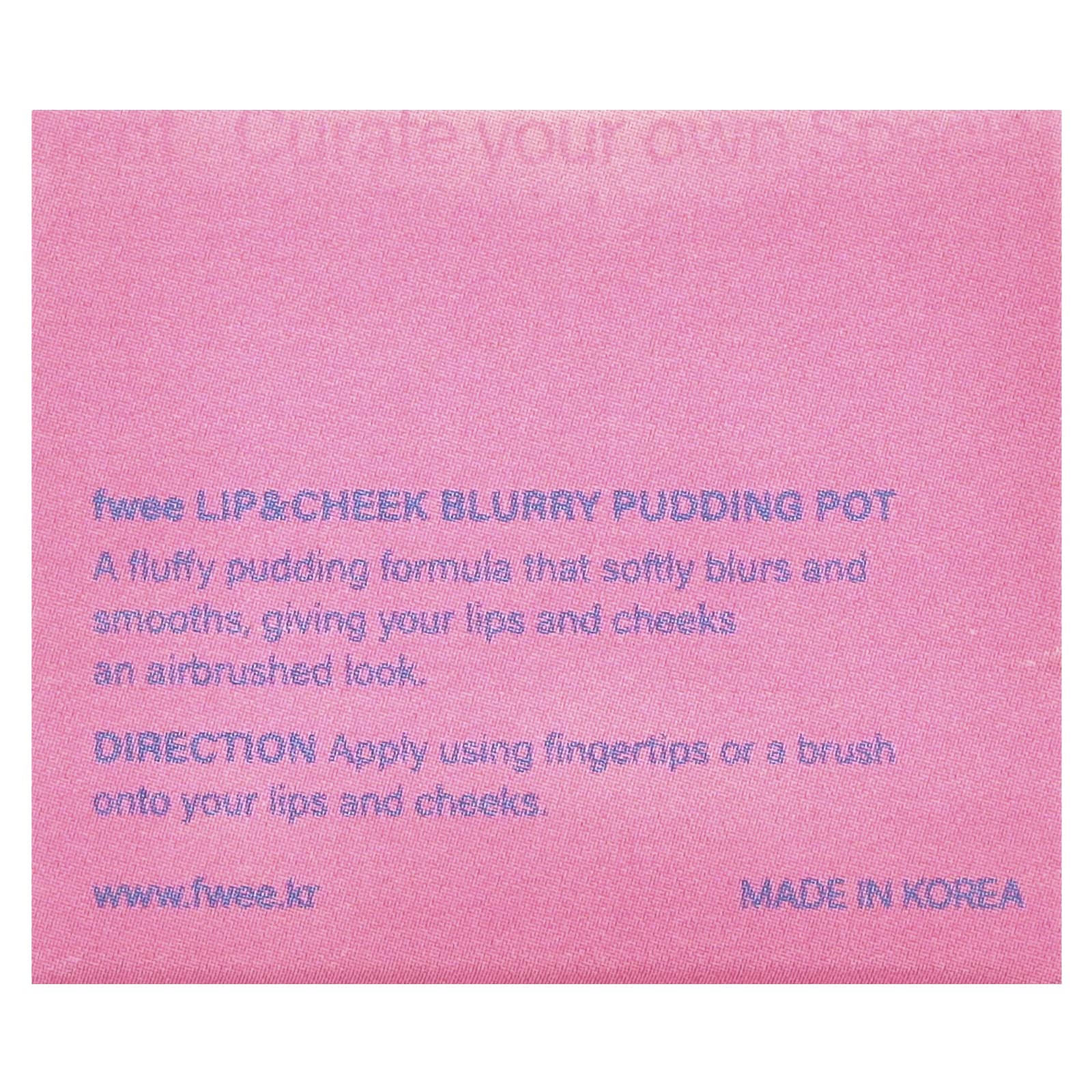 fwee, Lip & Cheek Blurry Pudding Pot, PK04 Crush, 5 г (0,17 унции)