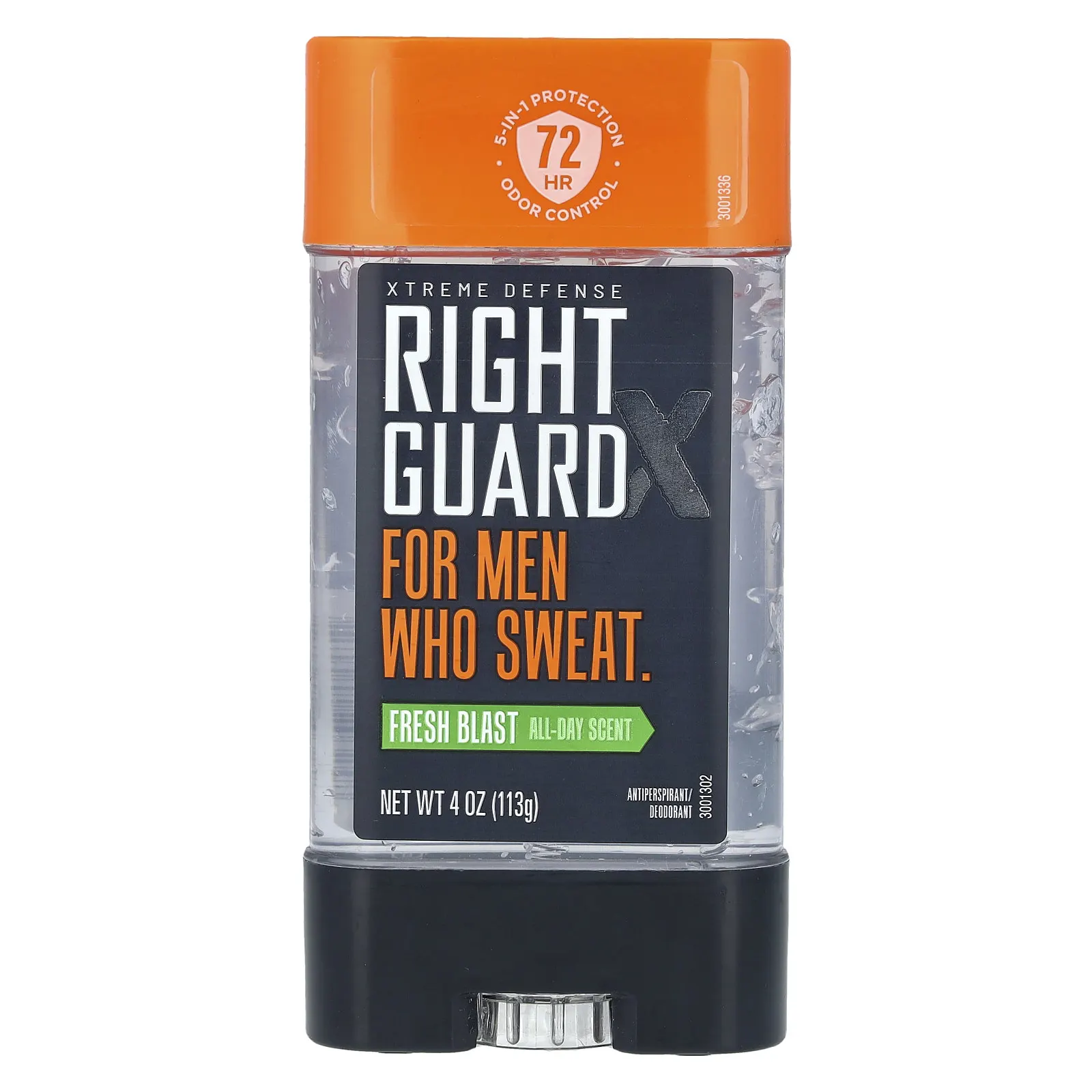Right Guard, Xtreme Defense, антиперспирант / дезодорант, Fresh Blast, 113 г (4 унции)