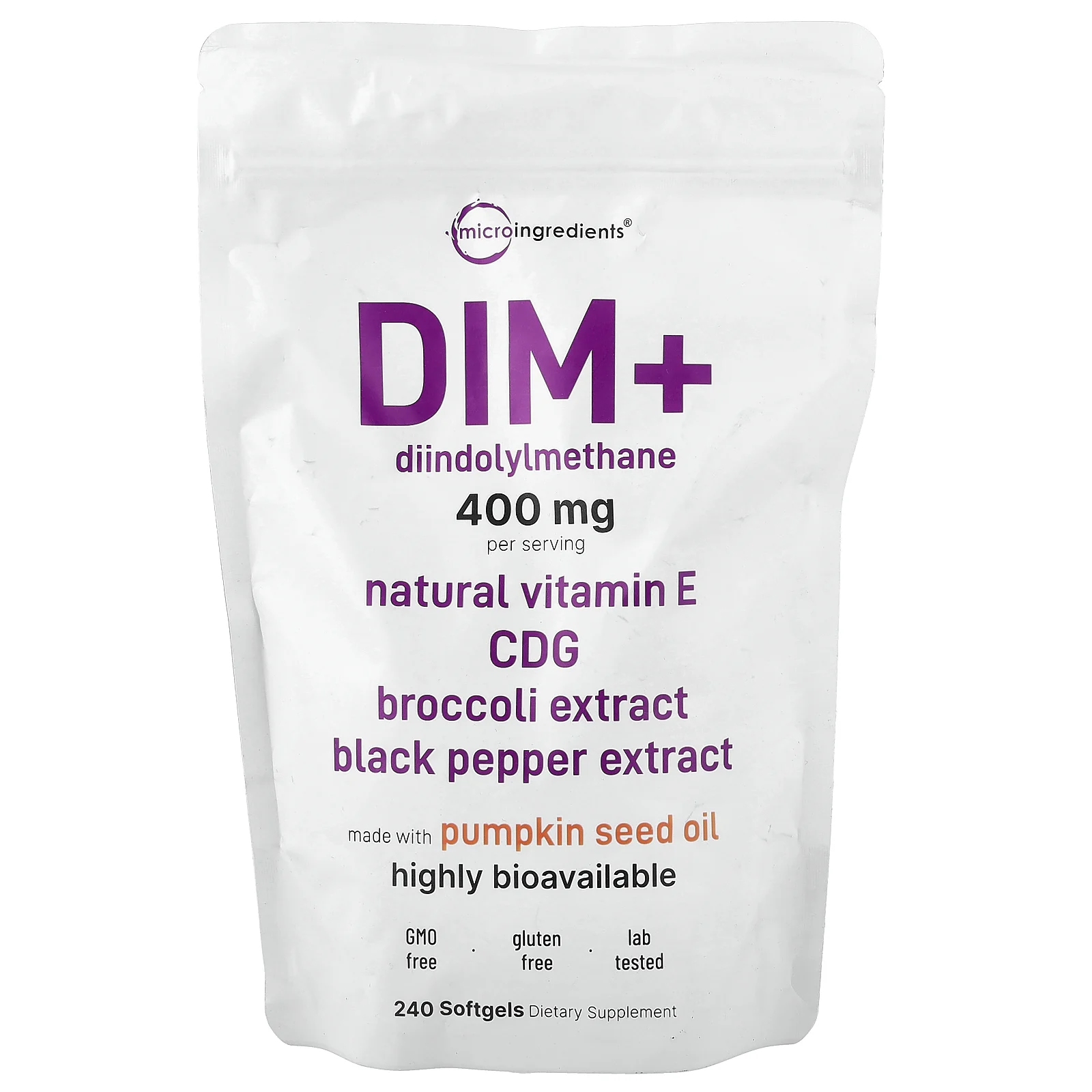 Micro Ingredients, DIM+, 240 капсул