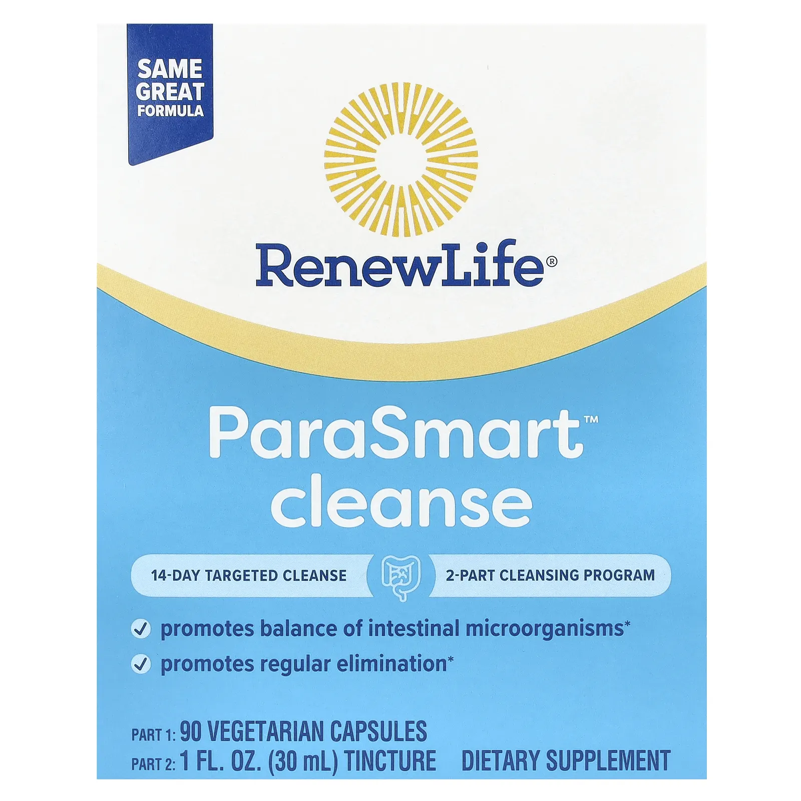 Renew Life, ParaSmart Cleanse, средство для очищения организма за 14 дней, 2 части