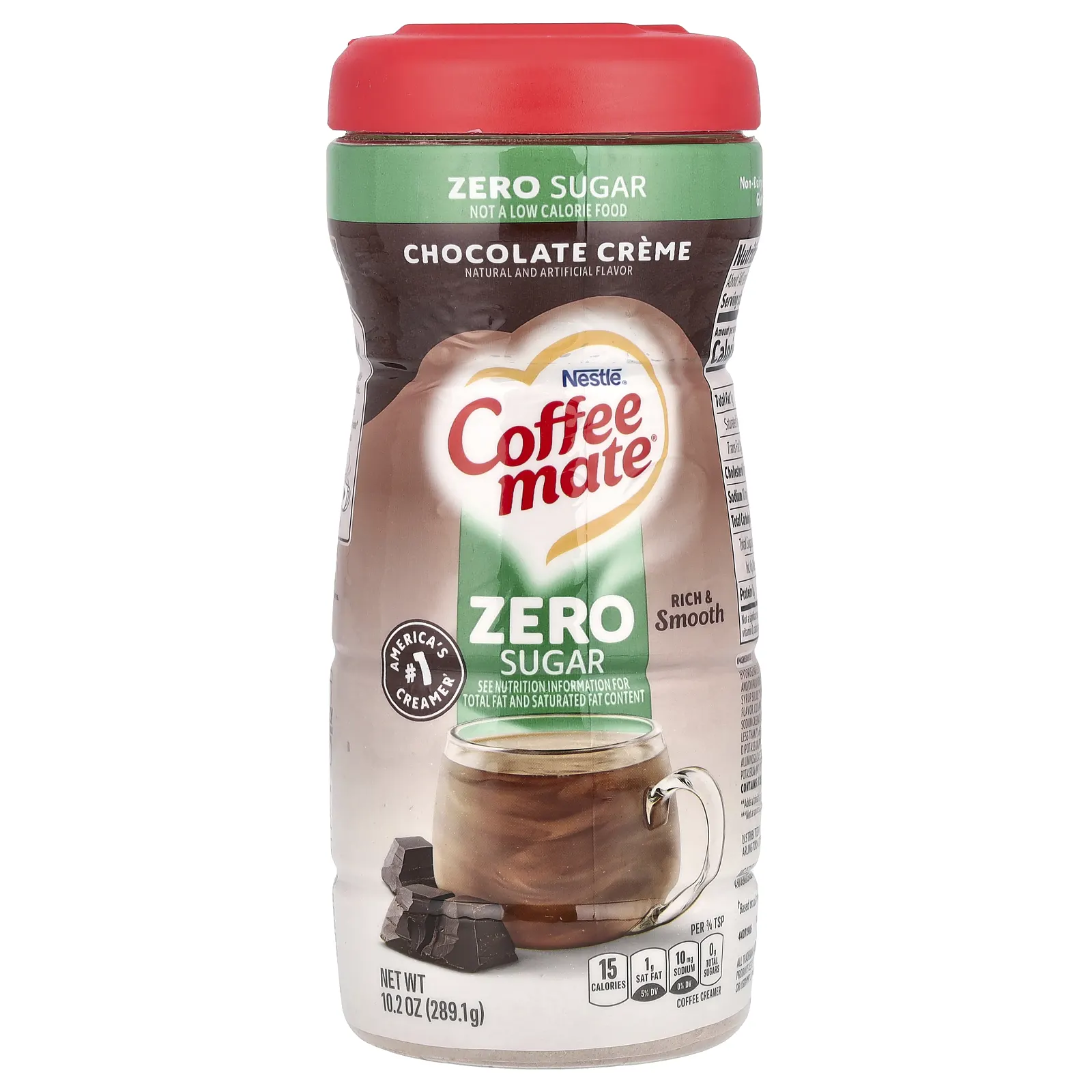Coffee Mate, сухие сливки для кофе, без сахара, со вкусом шоколадного крема, 289,1 г (10,2 унции)
