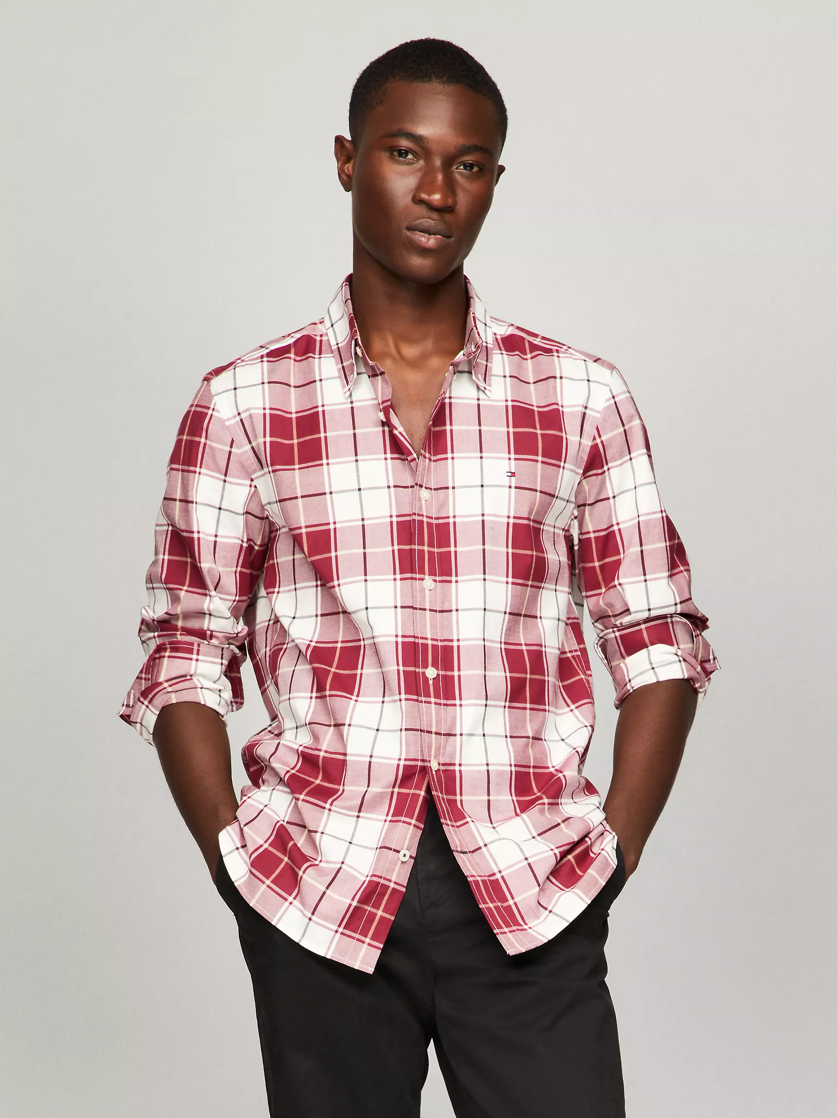 Мужская рубашка Tommy Hilfiger, Клетчатая рубашка стандартного кроя из поплина