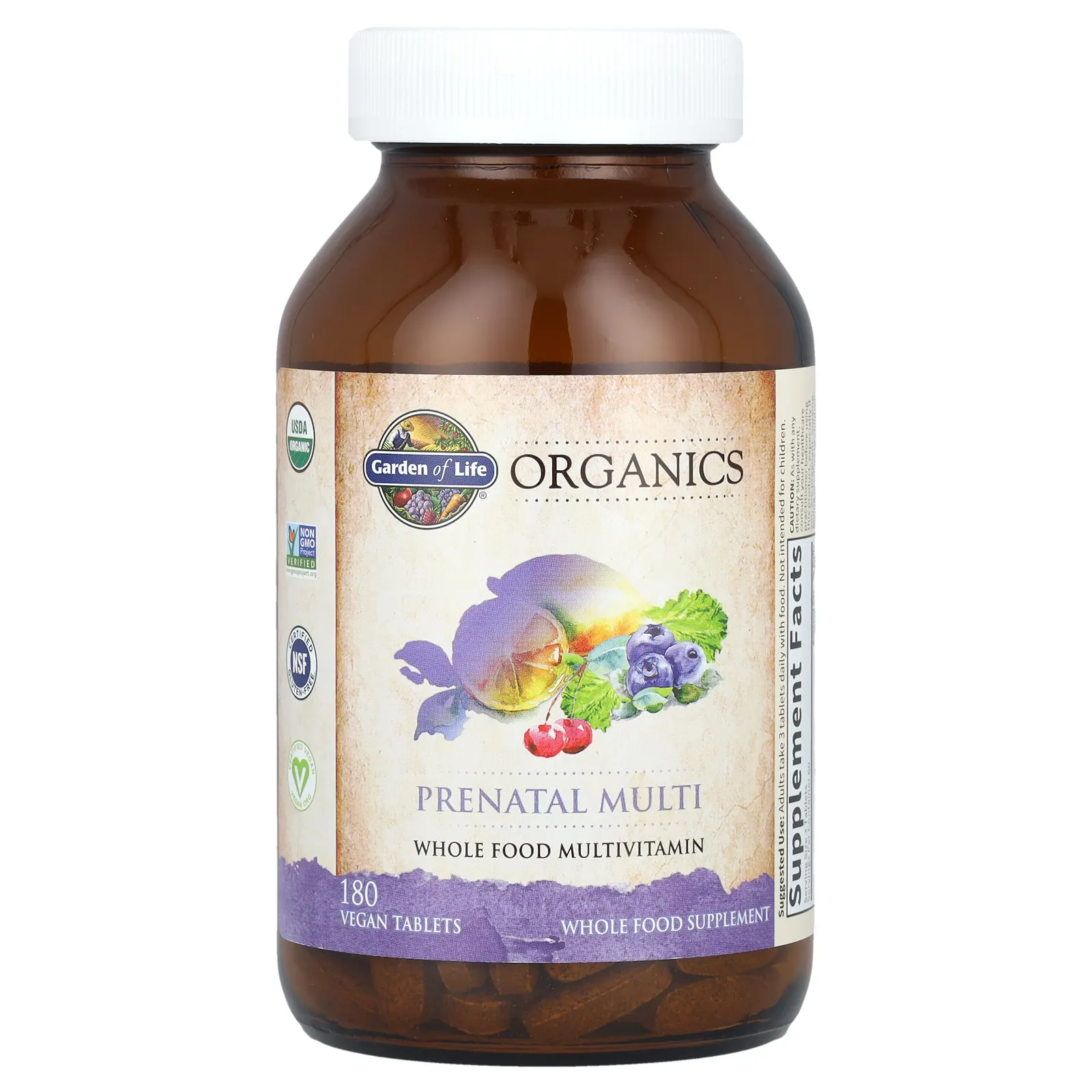 Garden of Life, MyKind Organics, пренатальные мультивитамины, 180 веганских таблеток
