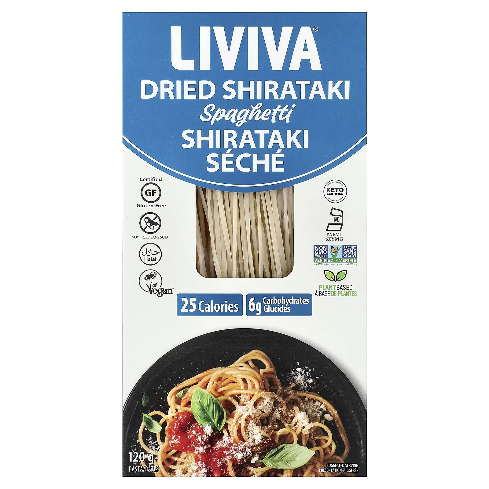 LIVIVA, сушеные спагетти ширатаки, 120 г (4,23 унции)