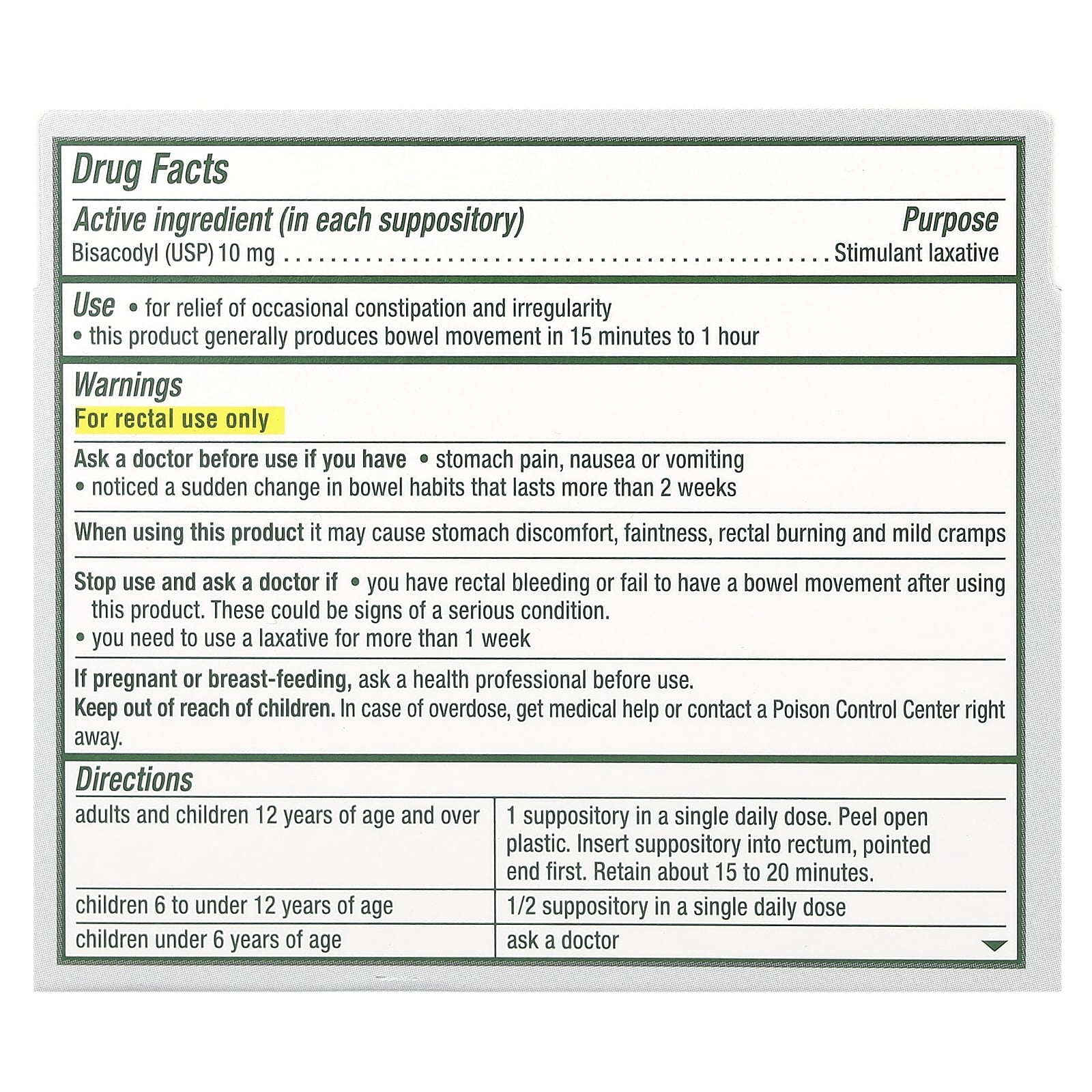 Dulcolax, лечебные слабительные свечи, 28 свечей в форме удобной формы