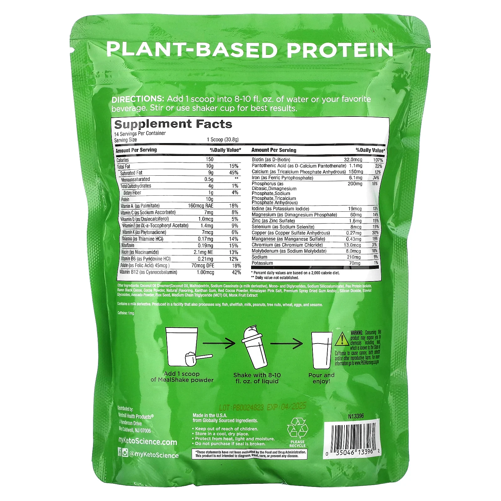 Keto Science, кетогенный коктейль, шоколадный крем, 431,2 г (15,2 унции)