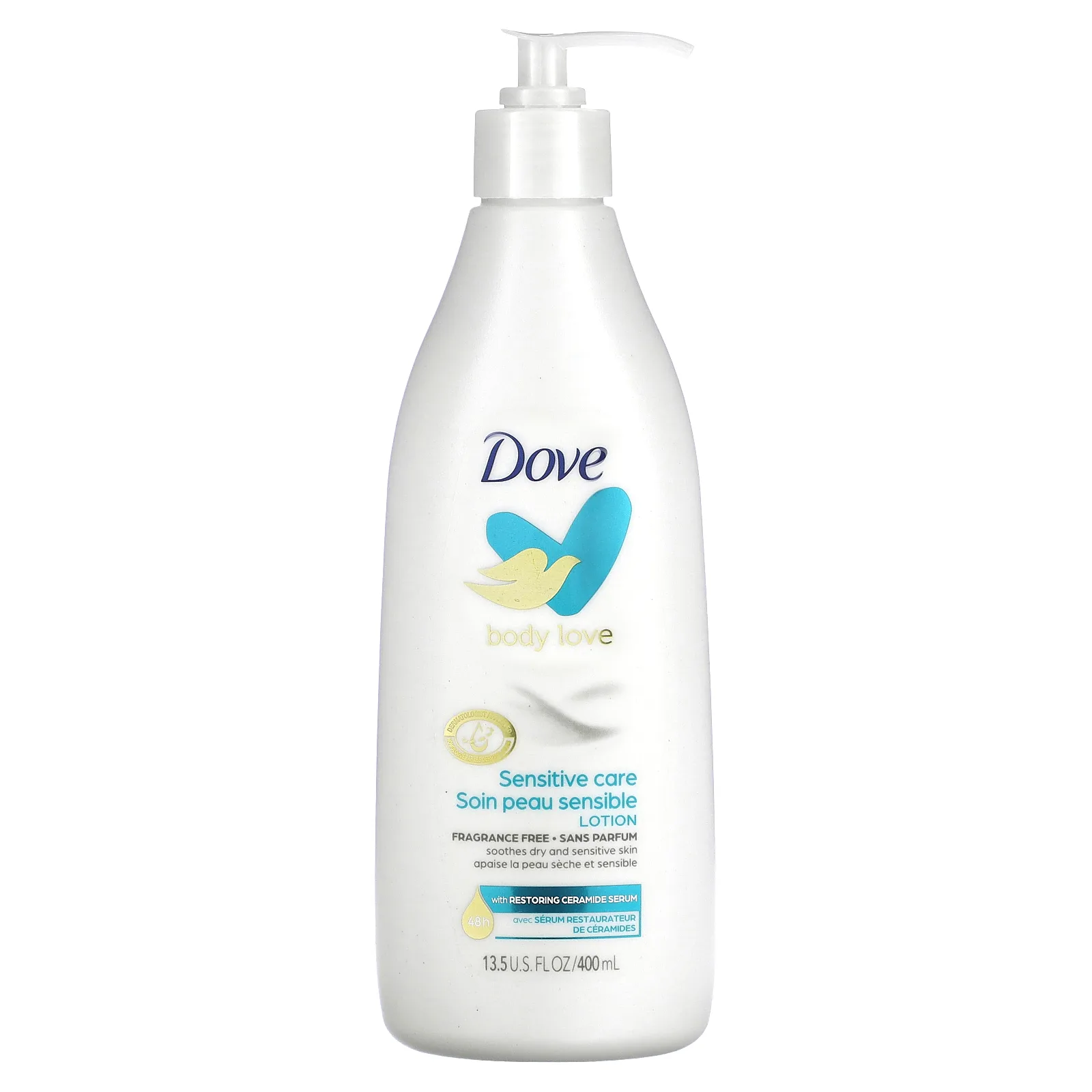 Dove, Лосьон для чувствительной кожи, без отдушек, 400 мл (13,5 жидк. Унции)
