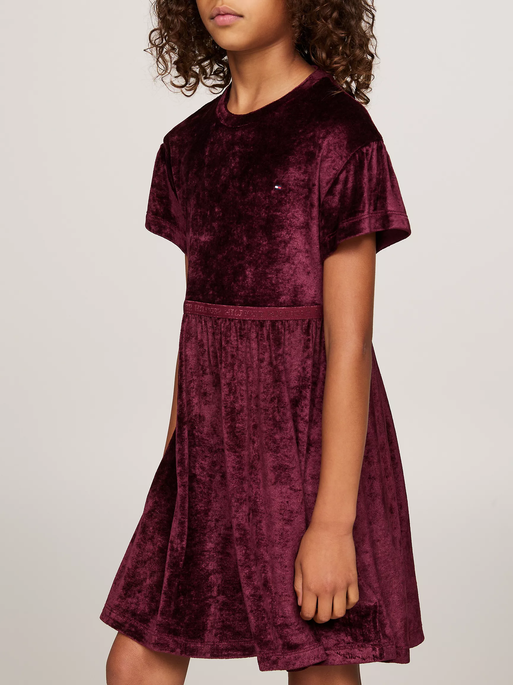 Платье для девочек Tommy Hilfiger, Детское короткое платье из велюра Hilfiger