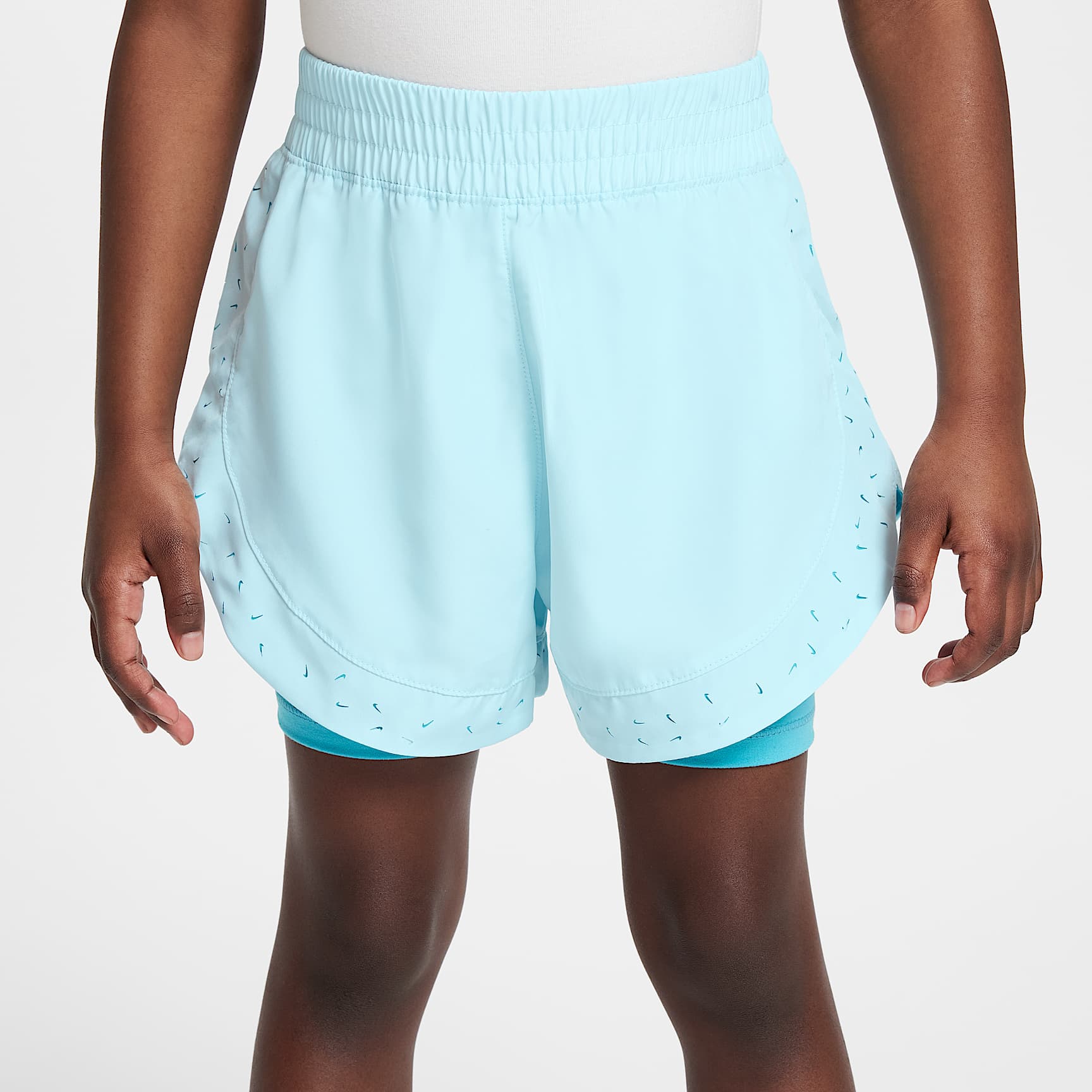 Nike Dri-FIT Sunny Swoosh Little Kids' 2-Fer Shorts
