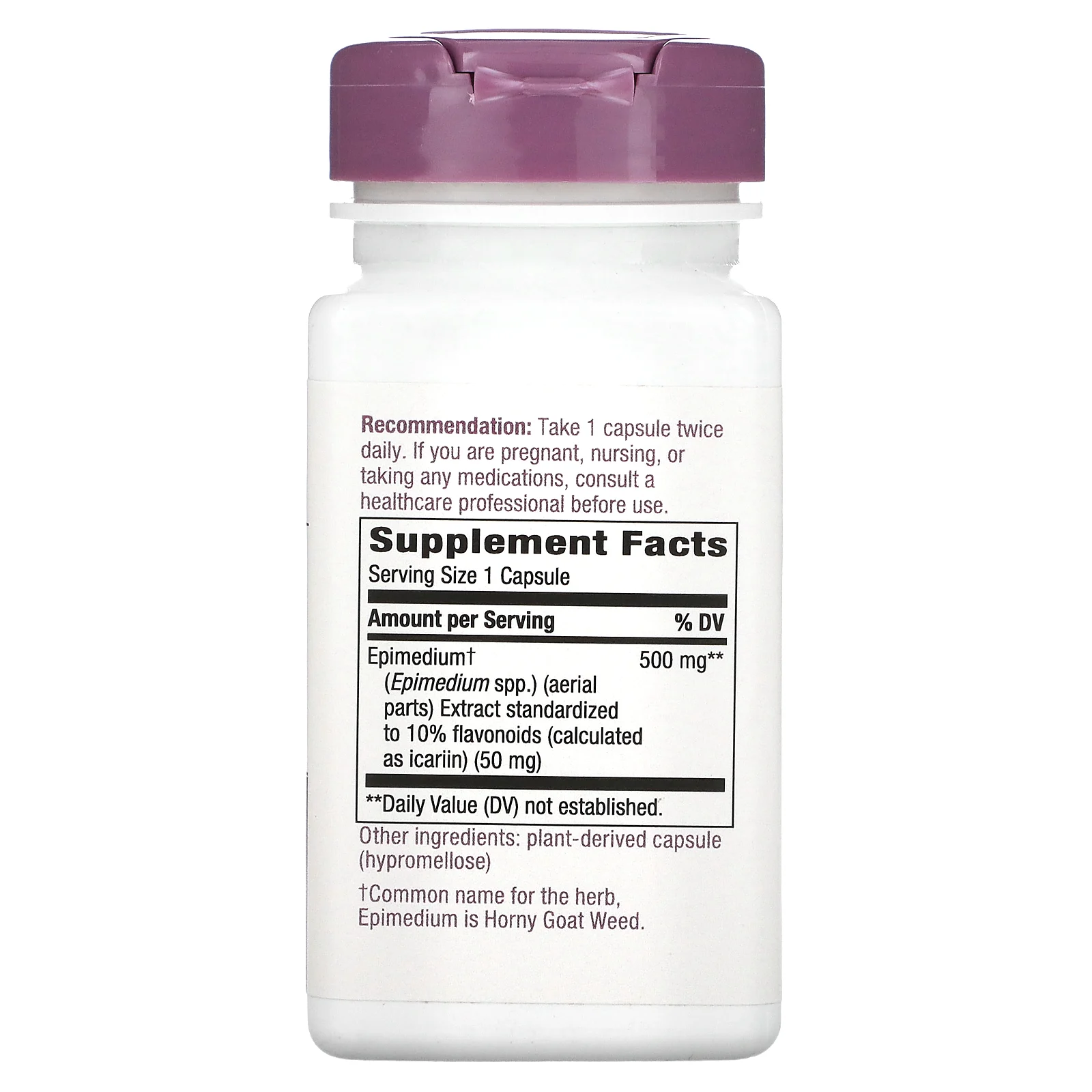 Nature's Way, Horny Goat Weed, 500 мг, 60 веганских капсул