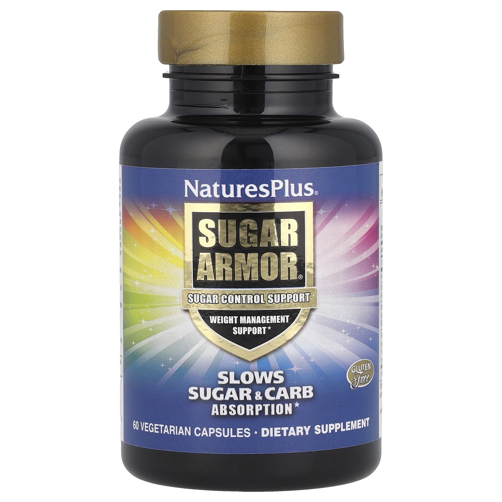 NaturesPlus, Sugar Armor, добавка для контроля сахара, 60 вегетарианских капсул