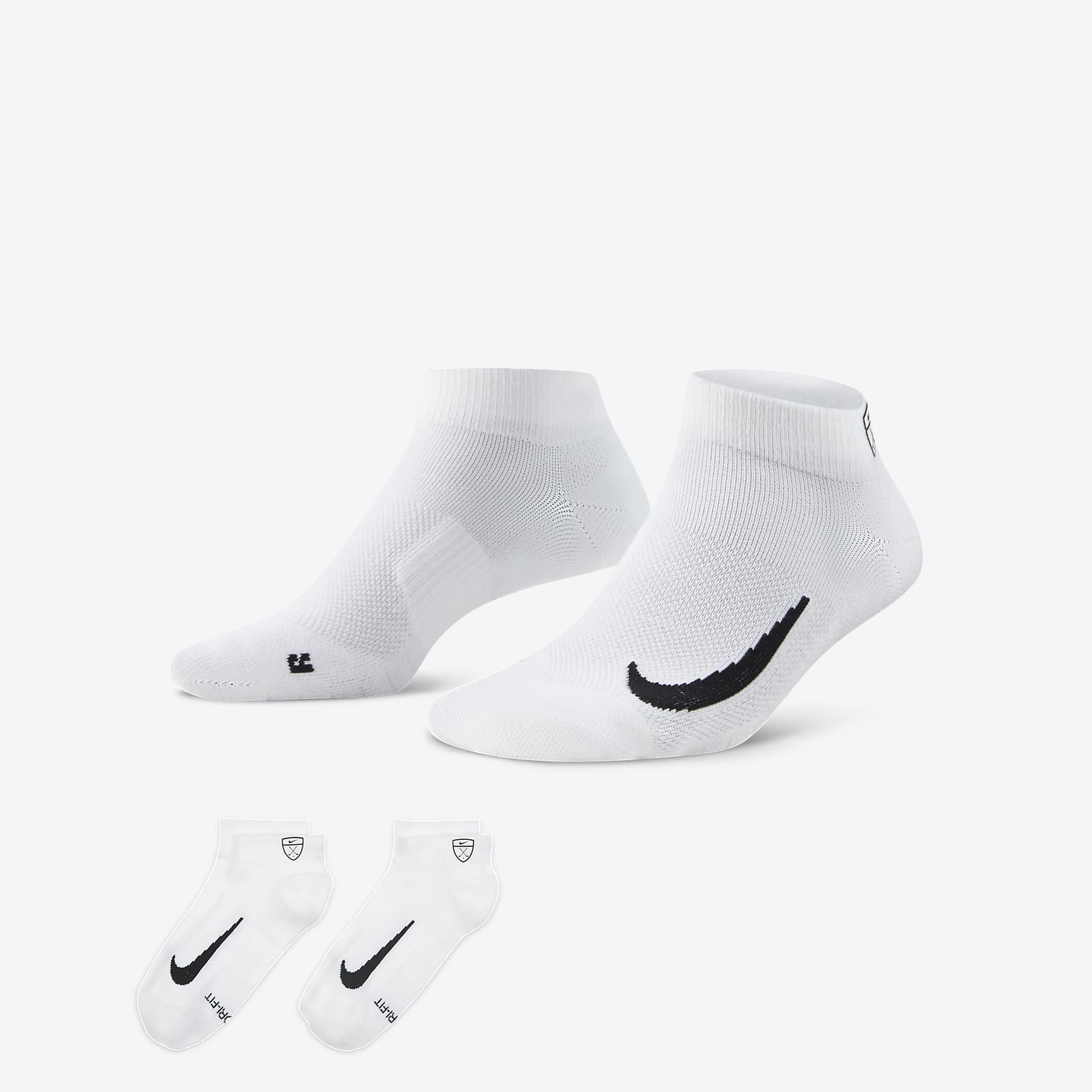 Nike Multiplier Low Golf Quarter Socks (2 Pairs)