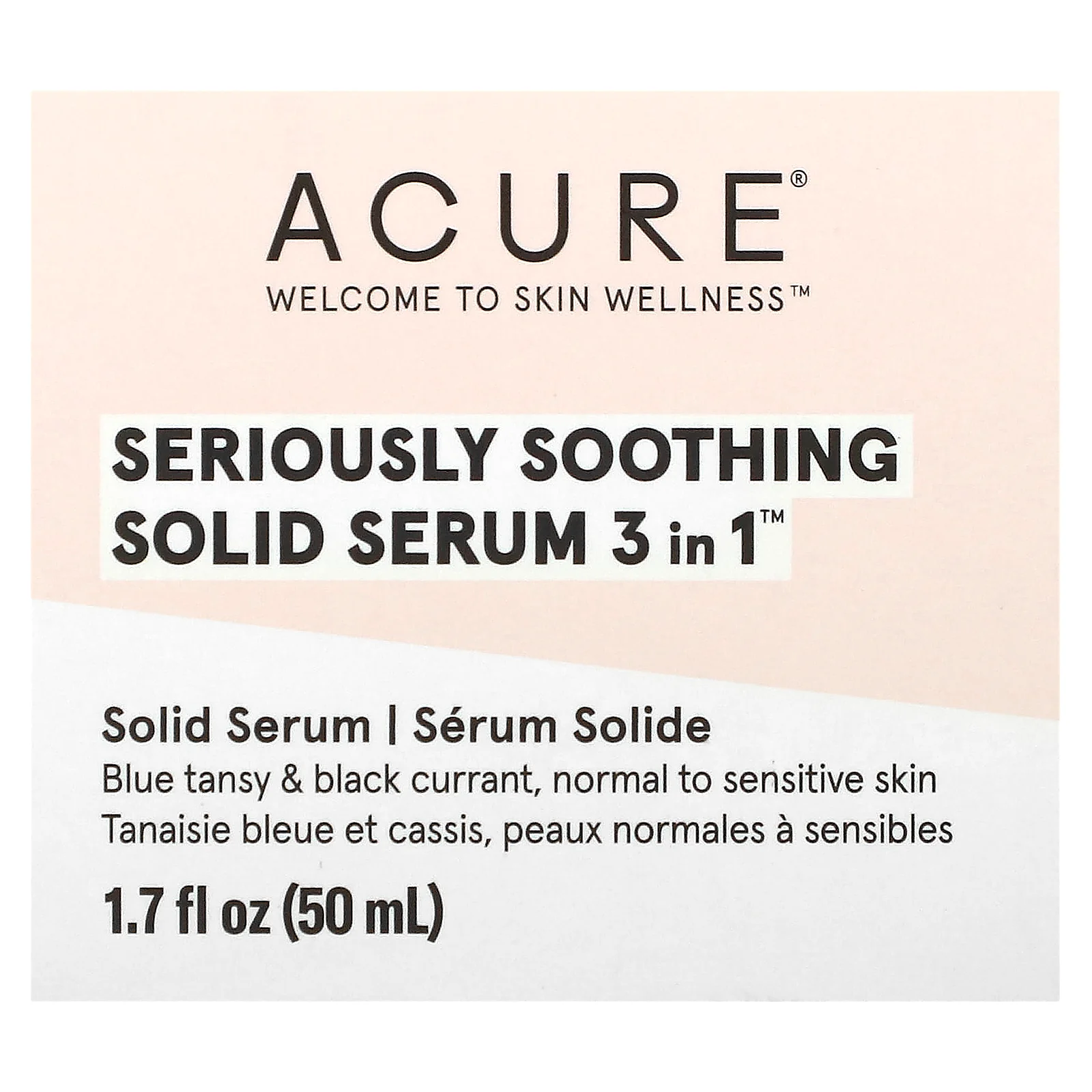 ACURE, Serious Soothing, твердая сыворотка 3 в 1, 50 мл (1,7 жидк. Унции)