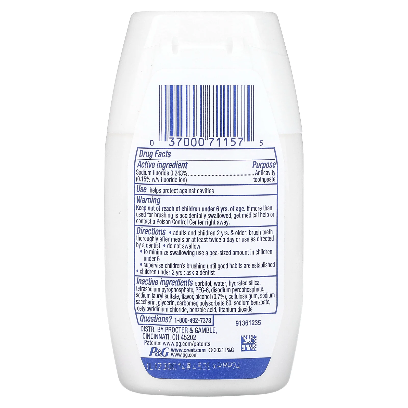 Crest, Complete Plus Scope, зубная паста с фтором, мятный свежий жидкий гель, 130 г (4,6 унции)