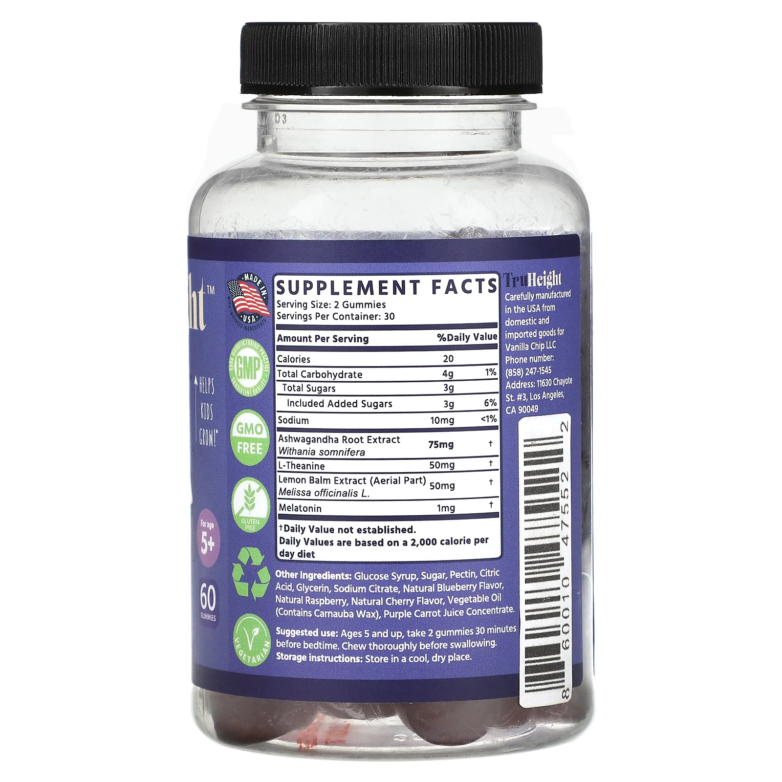 TruHeight, Sleep, для людей старше 5 лет, 60 жевательных таблеток