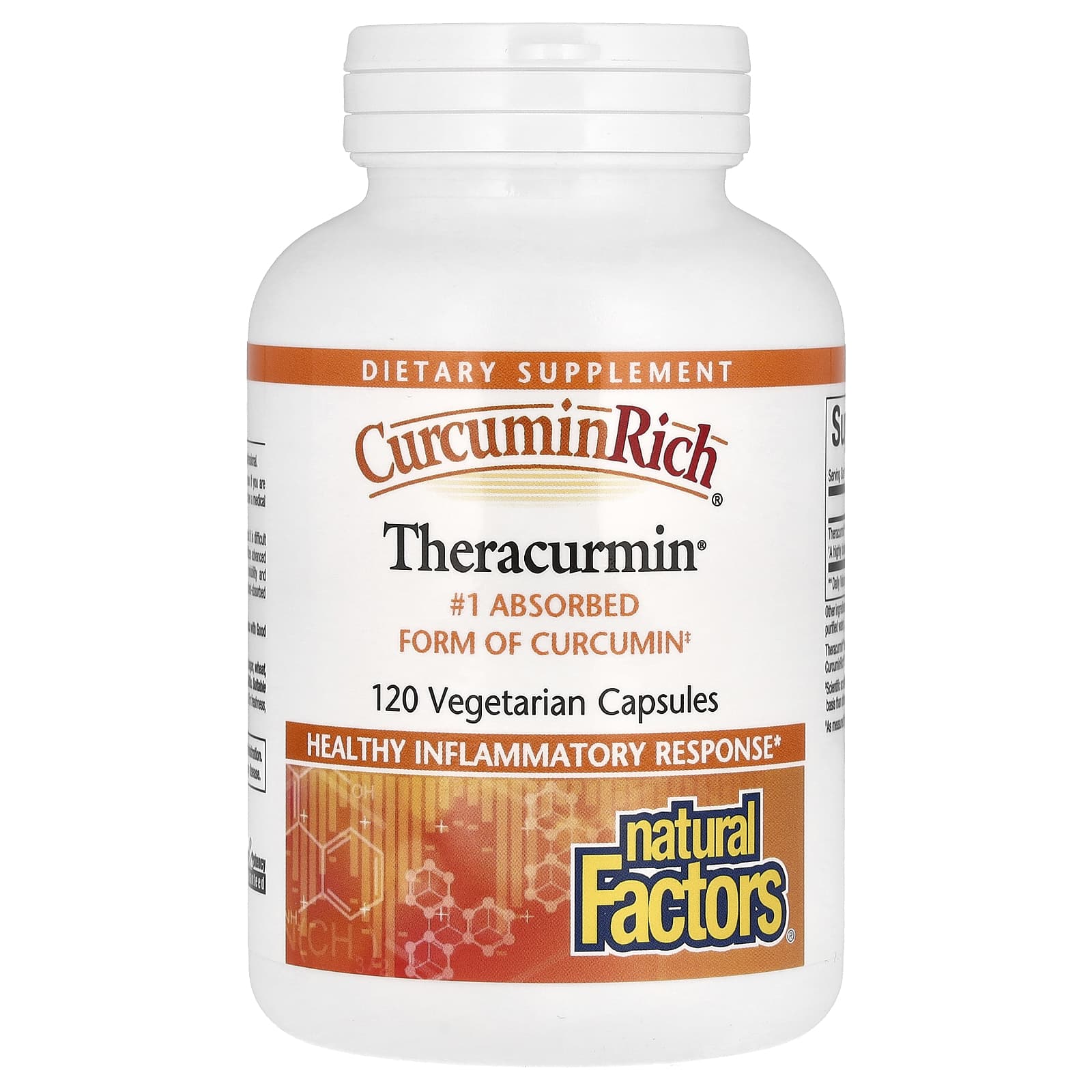 Natural Factors, CurcuminRich, Theracurmin, куркумин, 120 растительных капсул