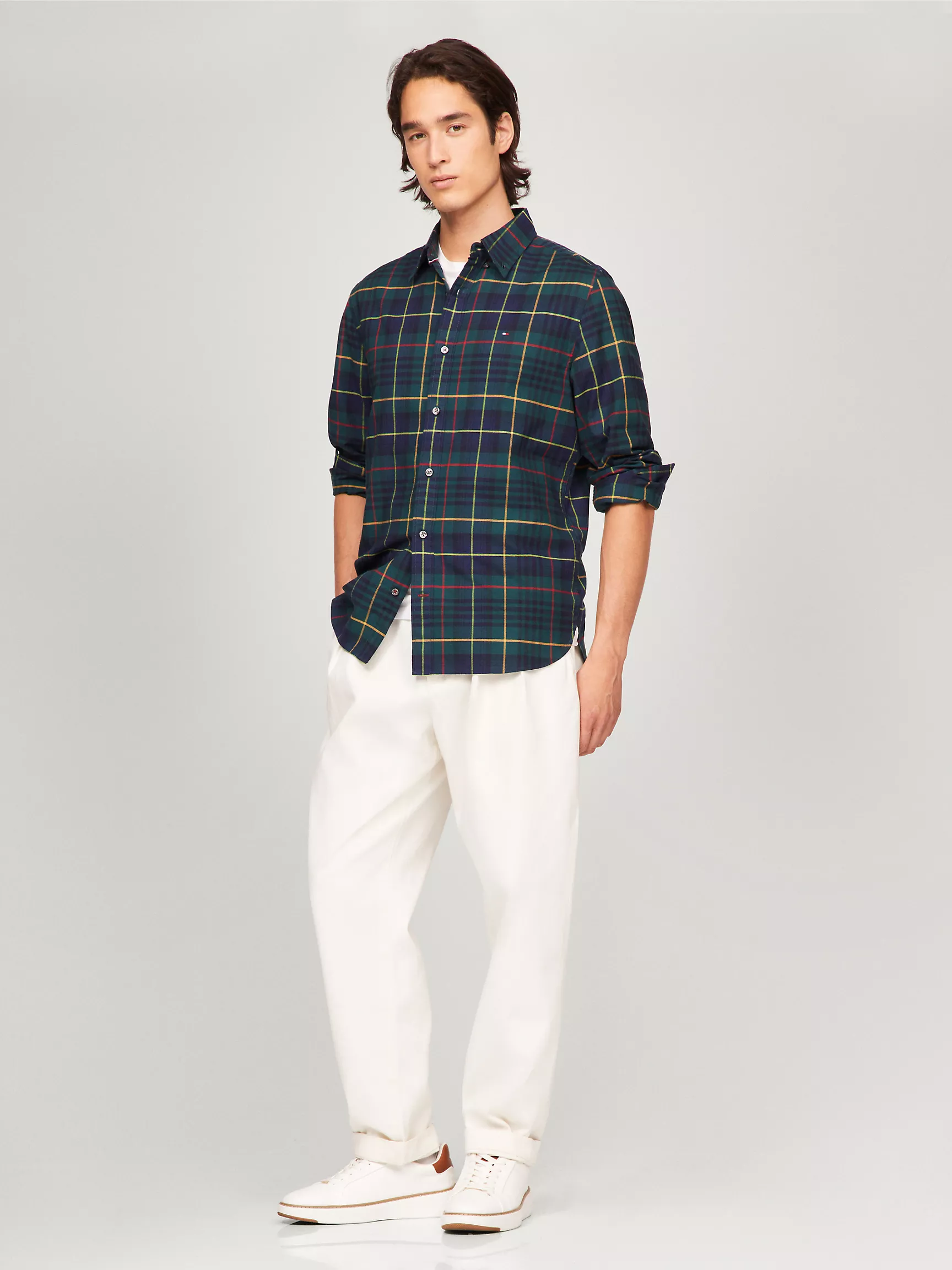 Мужская рубашка Tommy Hilfiger, Рубашка стандартного кроя из оксфорда в клетку