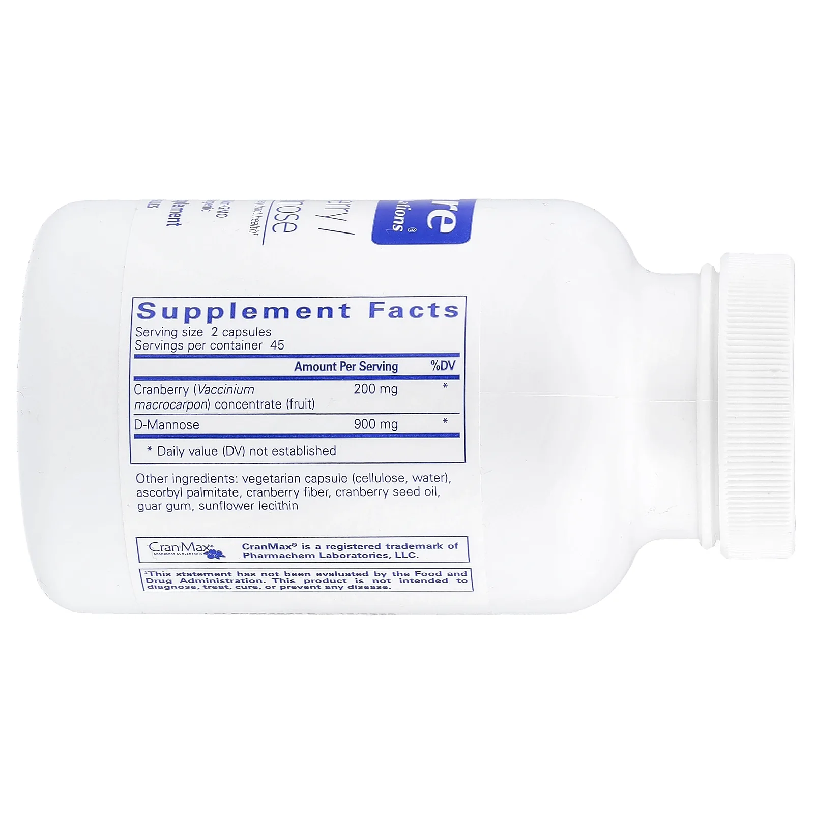 Pure Encapsulations, Клюква / D-манноза`` 90 капсул