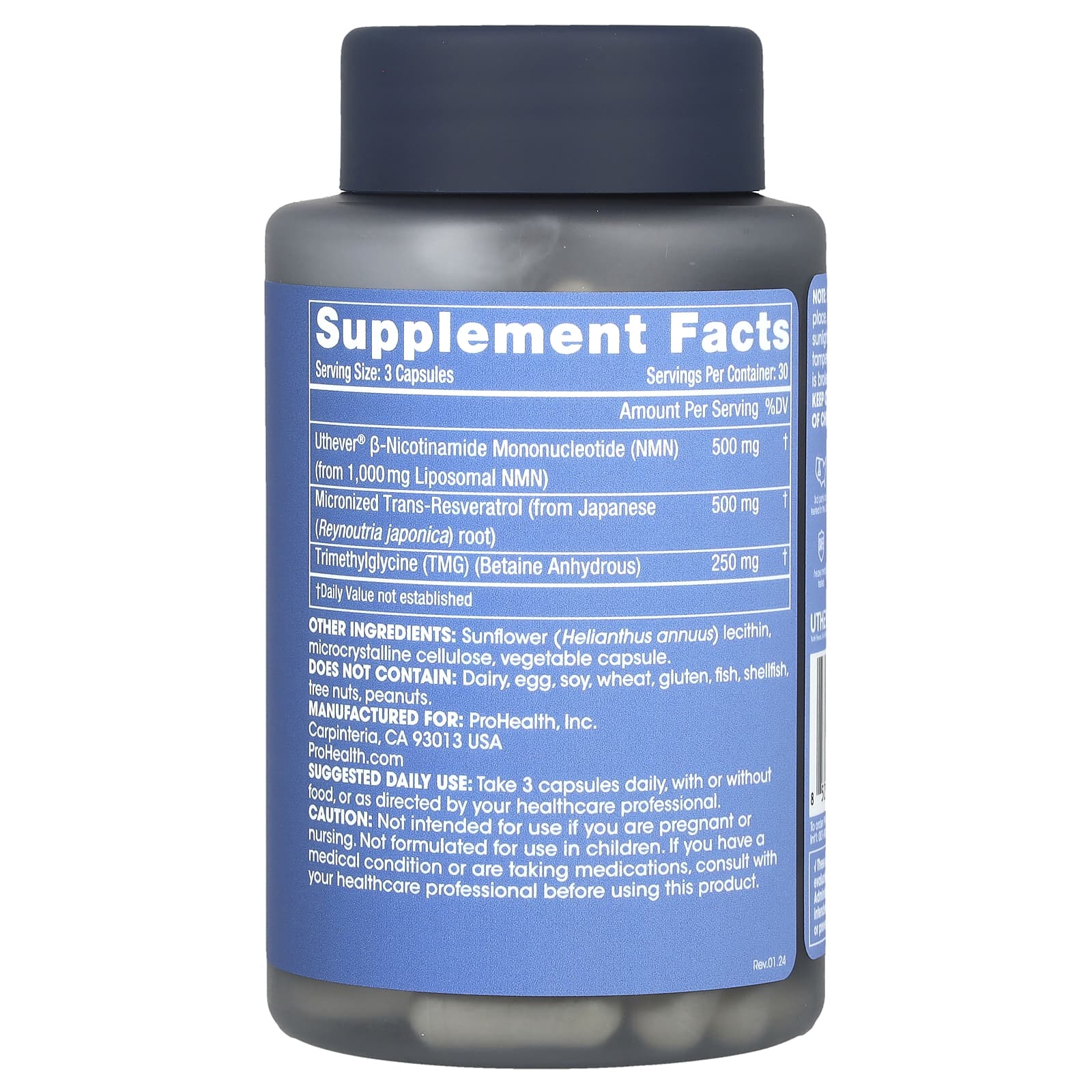 ProHealth Longevity, Liposomal NMN Pro Complete, 417 мг, 90 капсул