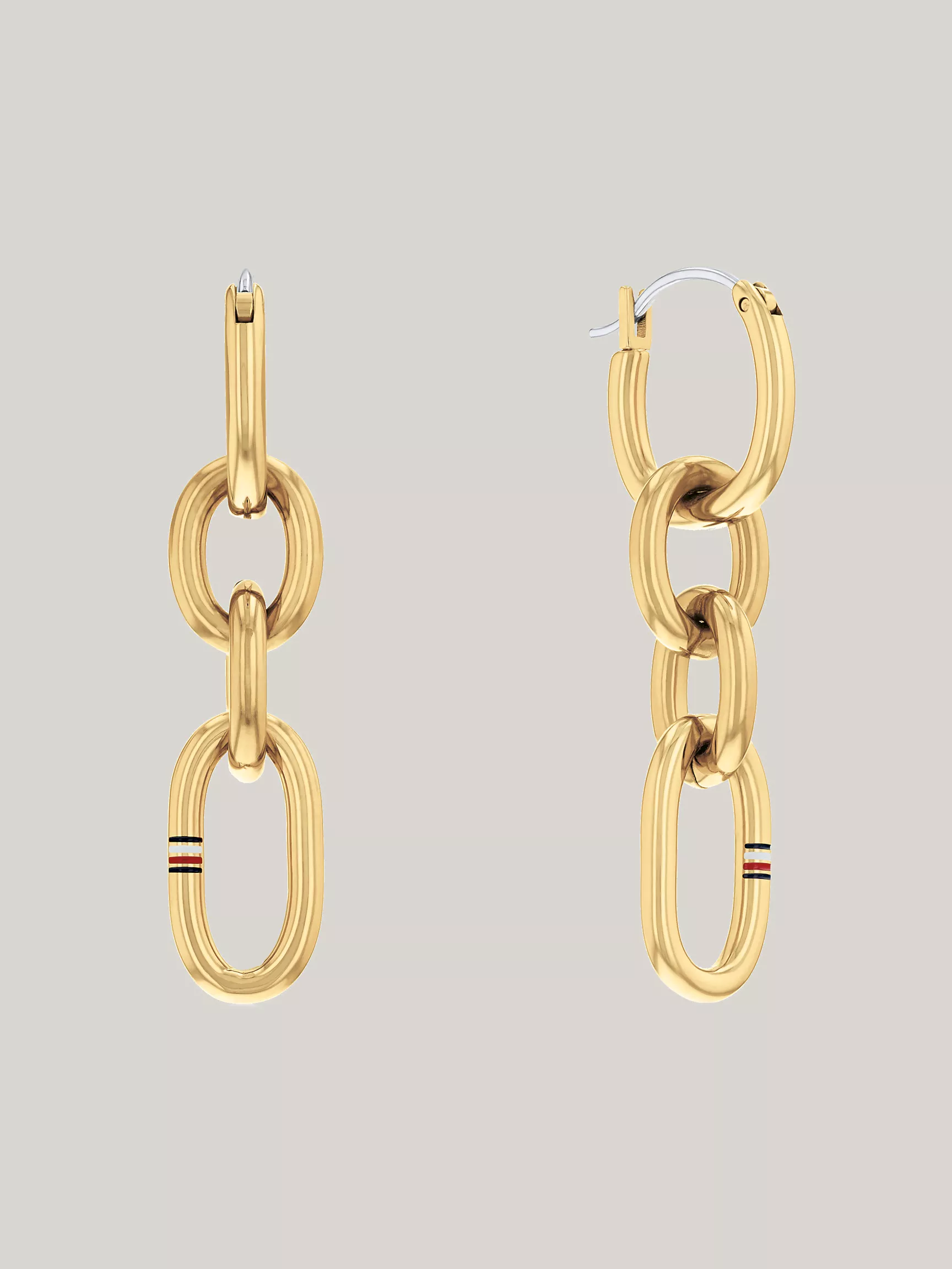 Женская серьга Tommy Hilfiger, Серьги с комбинированными звеньями золотистого цвета