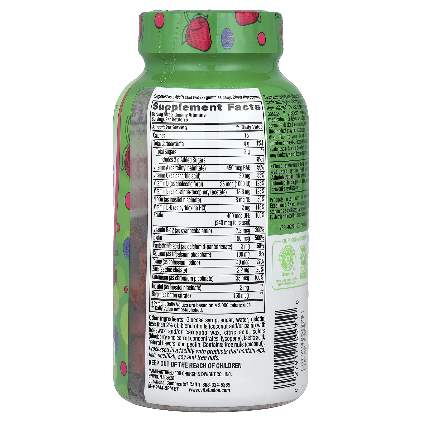 VitaFusion, Жевательные витамины для женщин, натуральные ягодные вкусы, 150 жевательных таблеток