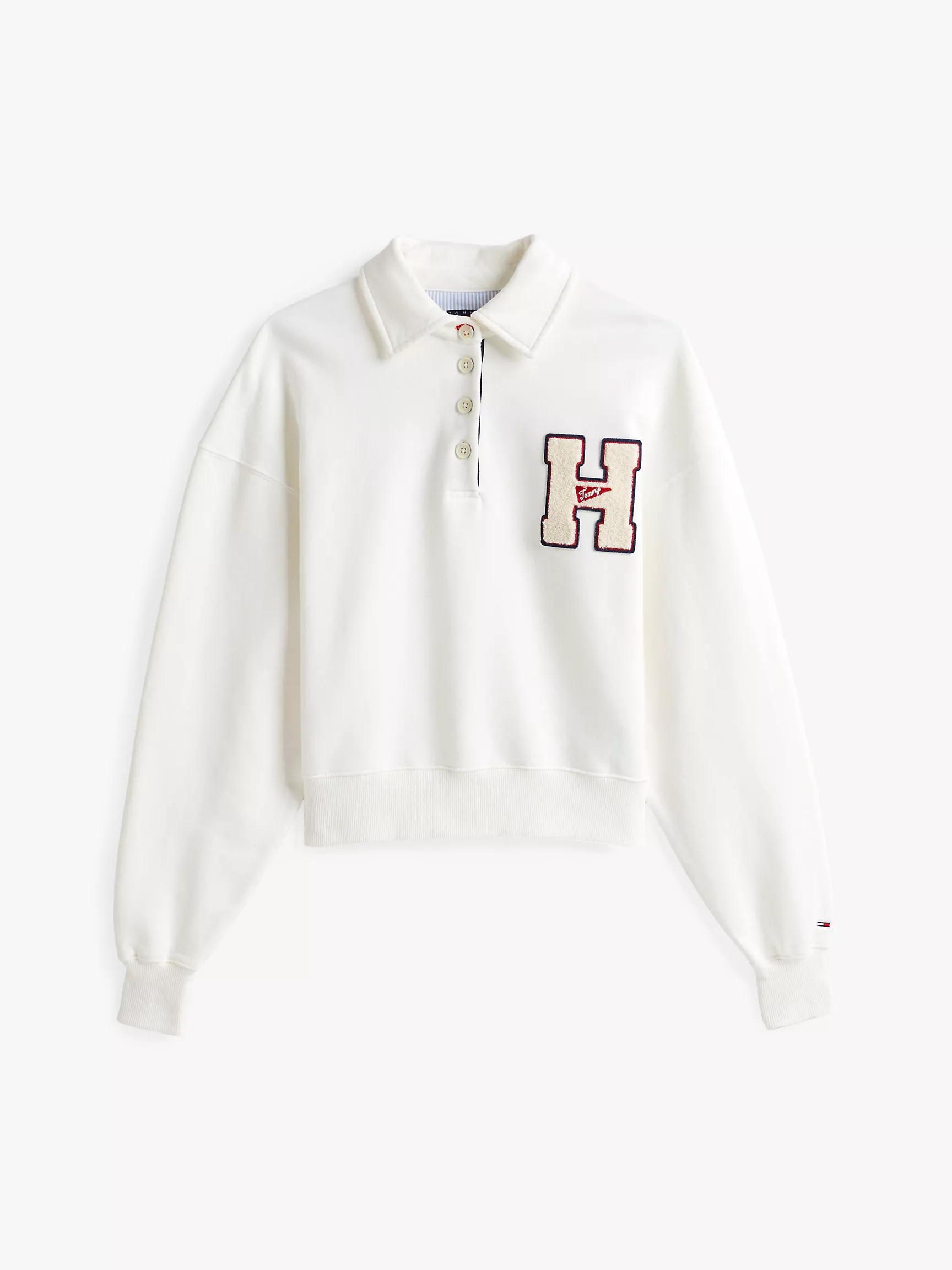Женская толстовка Tommy Hilfiger, Поло-свитшот с бархатным вышитым логотипом