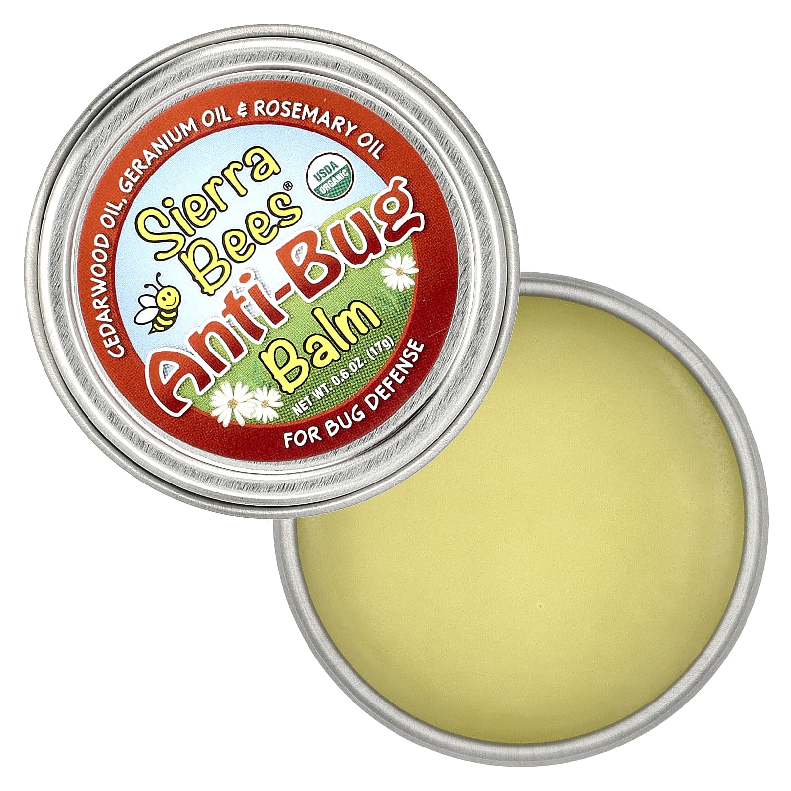 Sierra Bees, бальзам против насекомых, масло кедра, герани и розмарина, 17 г (0,6 унции)