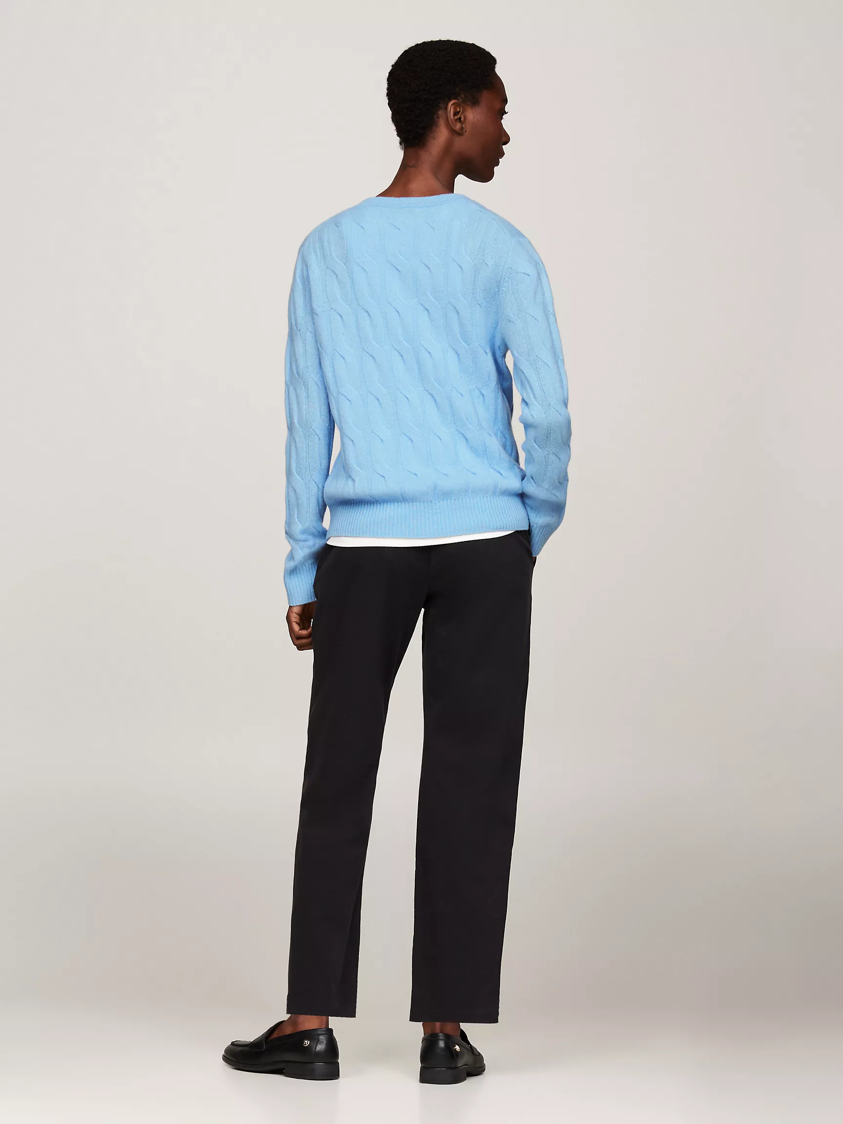 Женский свитер Tommy Hilfiger, Вязаный шерстяной свитер с узором "косы"