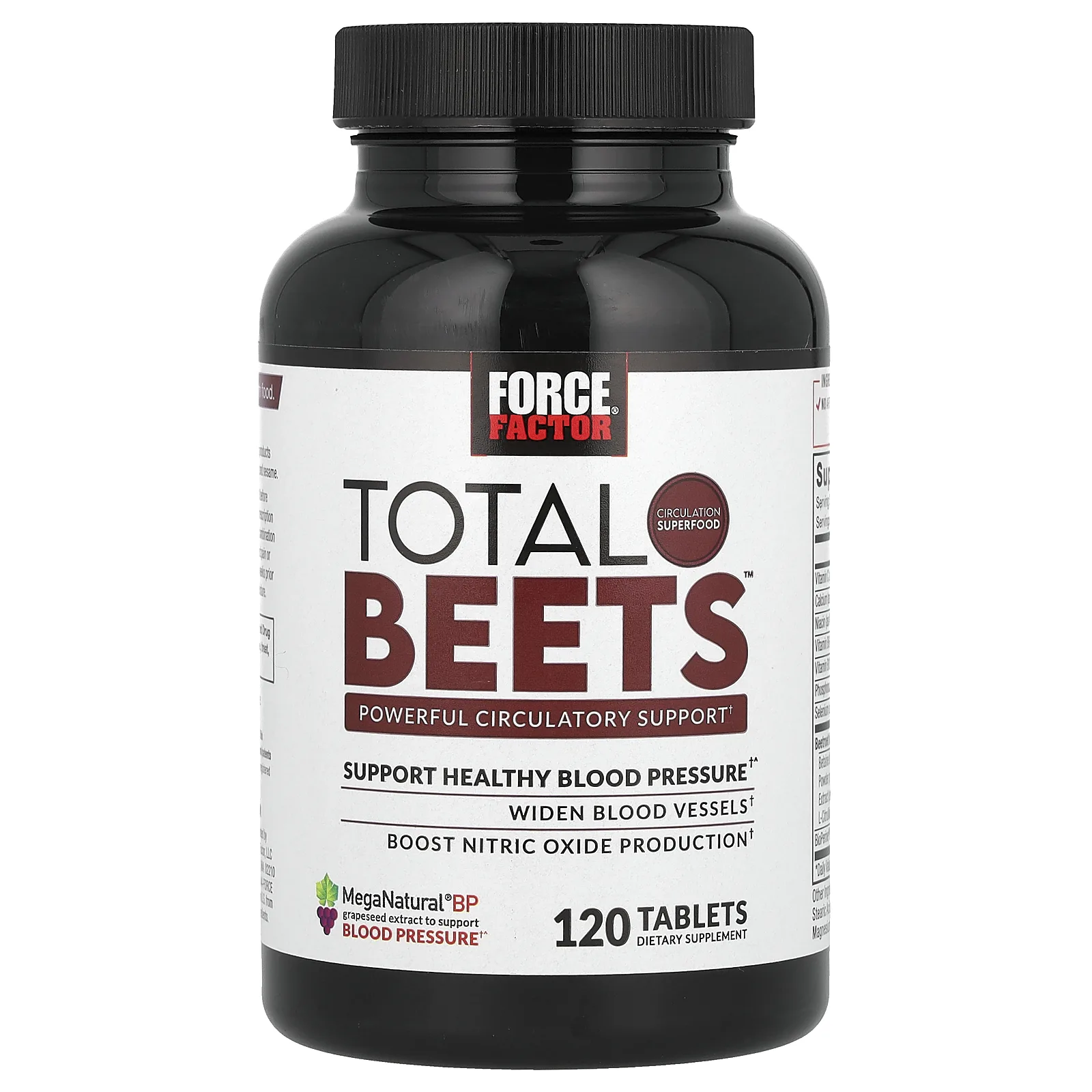 Force Factor, Total Beets, эффективная поддержка кровообращения, 120 таблеток
