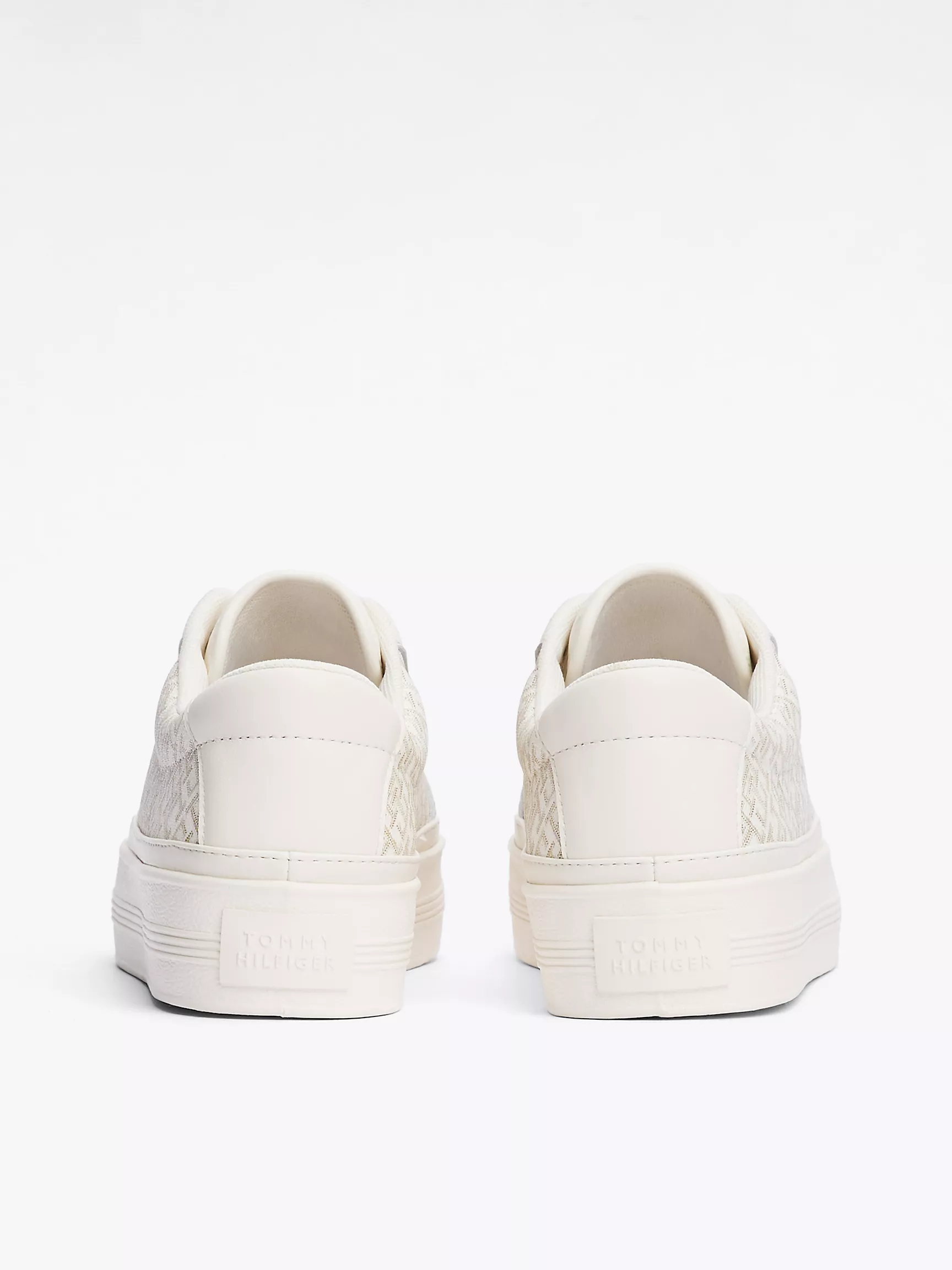 Женские кроссовки Tommy Hilfiger, Кожаные кеды на платформе с монограммным узором