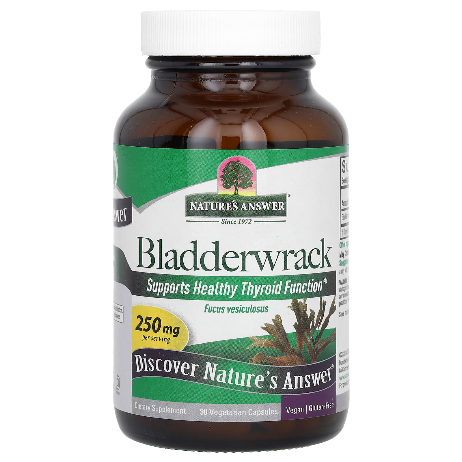 Nature's Answer, ламинария, 250 мг, 90 вегетарианских капсул