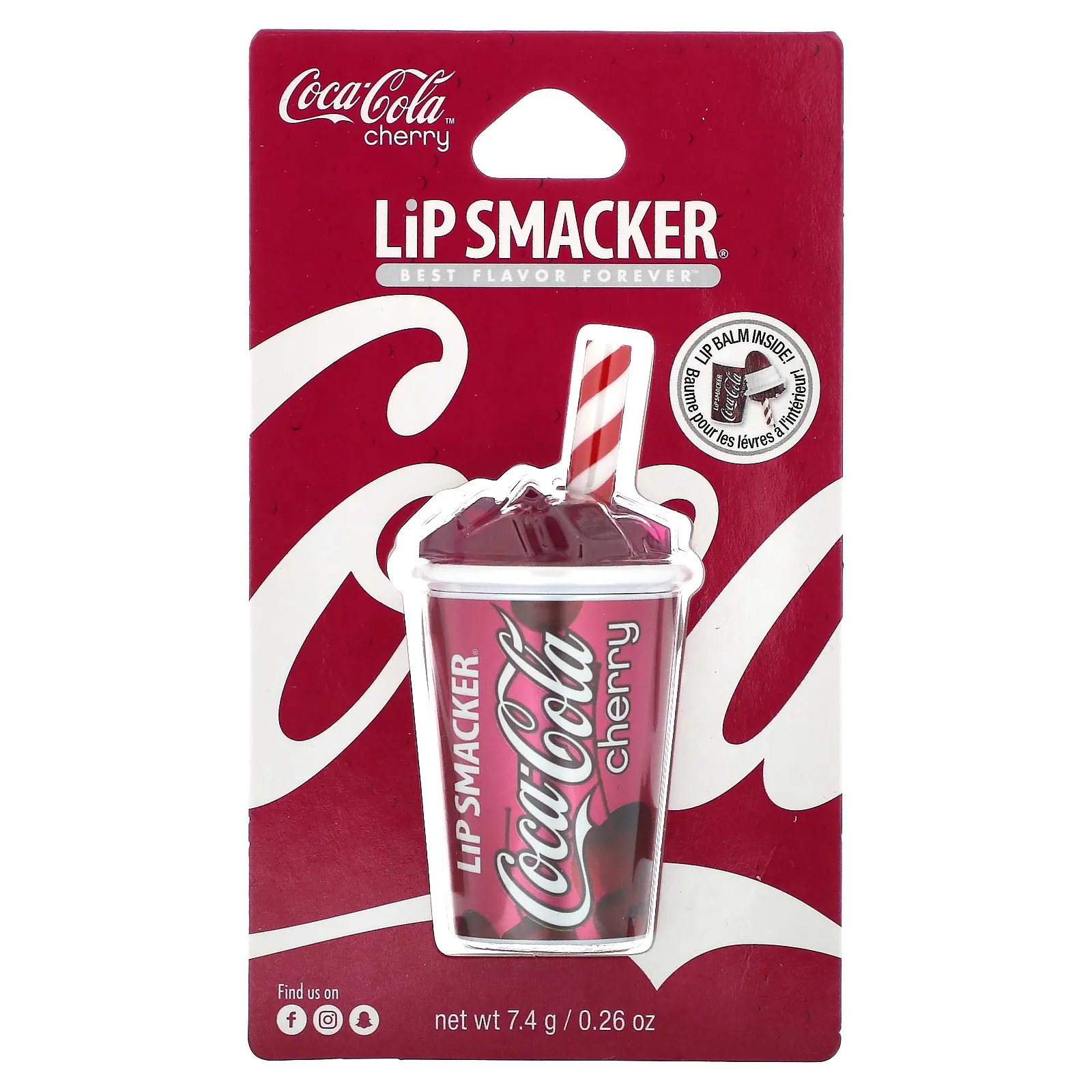 Lip Smacker, Coca-Cola, бальзам для губ, чашка из вишневой колы, 7,4 г (0,26 унции)