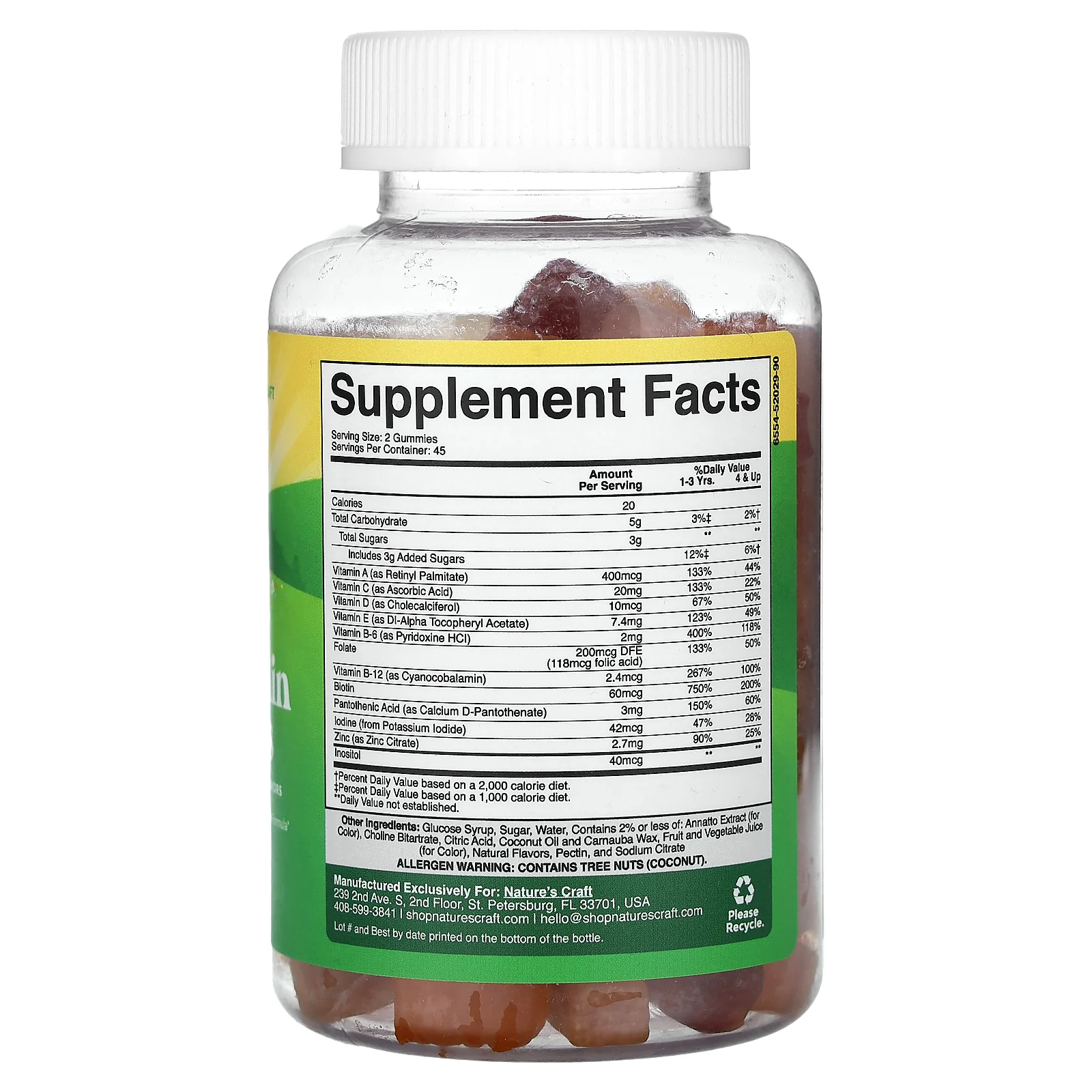 Nature's Craft, мультивитамины для детей, со вкусом вишни, клубники и апельсина, 90 жевательных таблеток