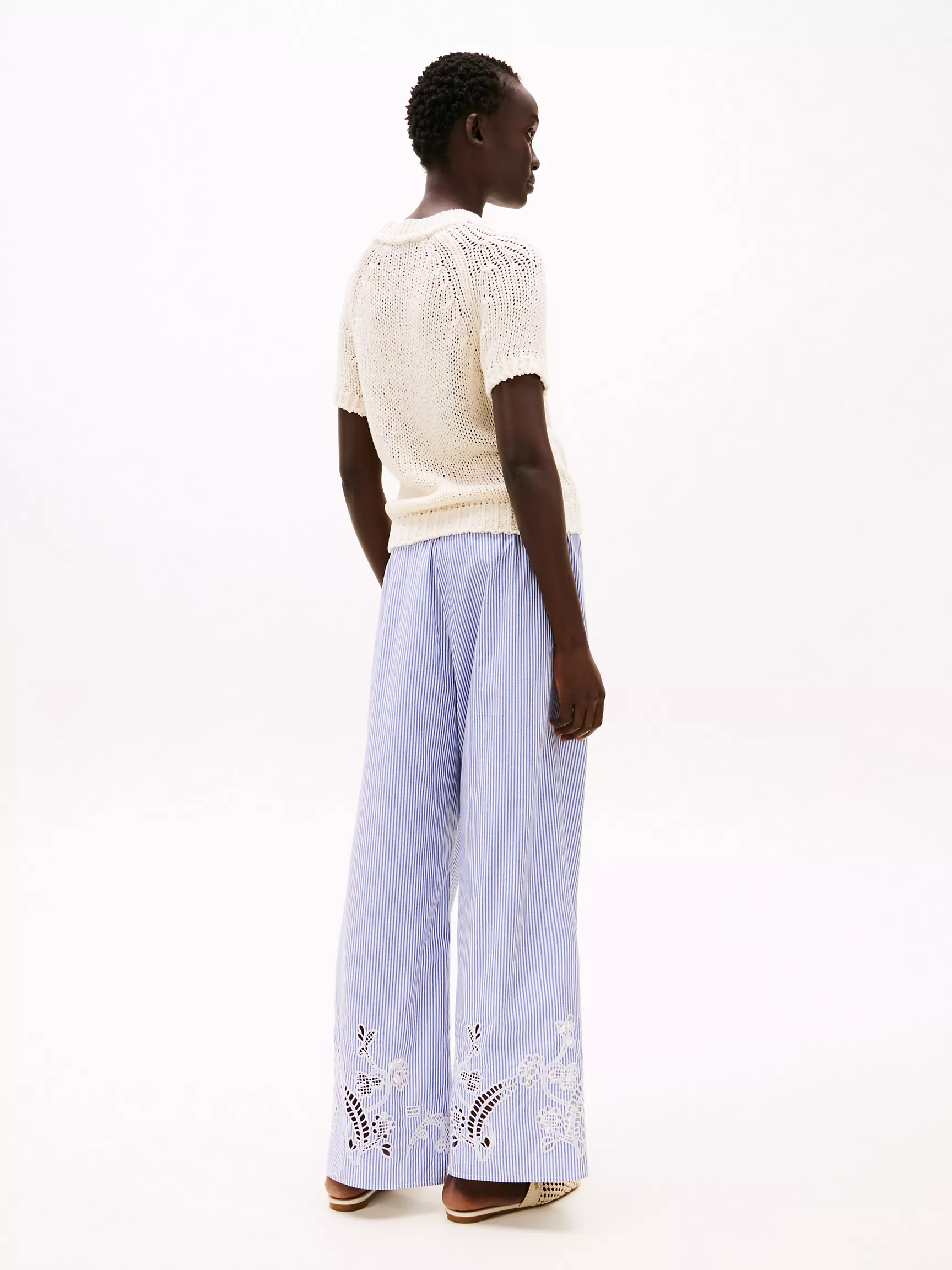 Женский свитер Tommy Hilfiger, Свитер с коротким рукавом и ажурной вязкой