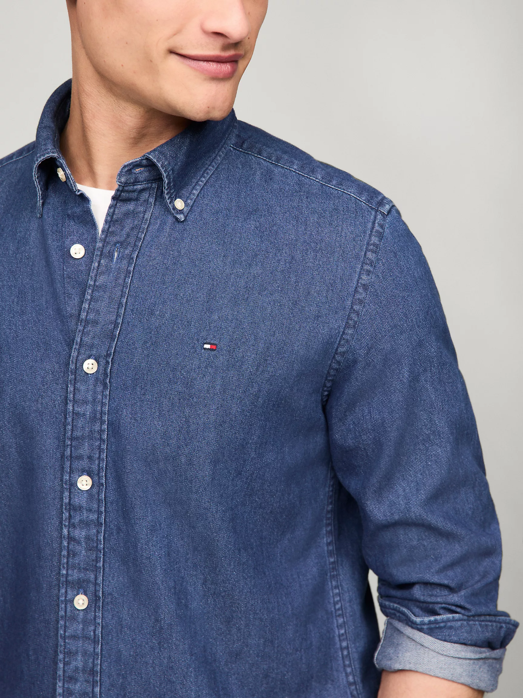 Мужская рубашка Tommy Hilfiger, Джинсовая рубашка стандартного кроя