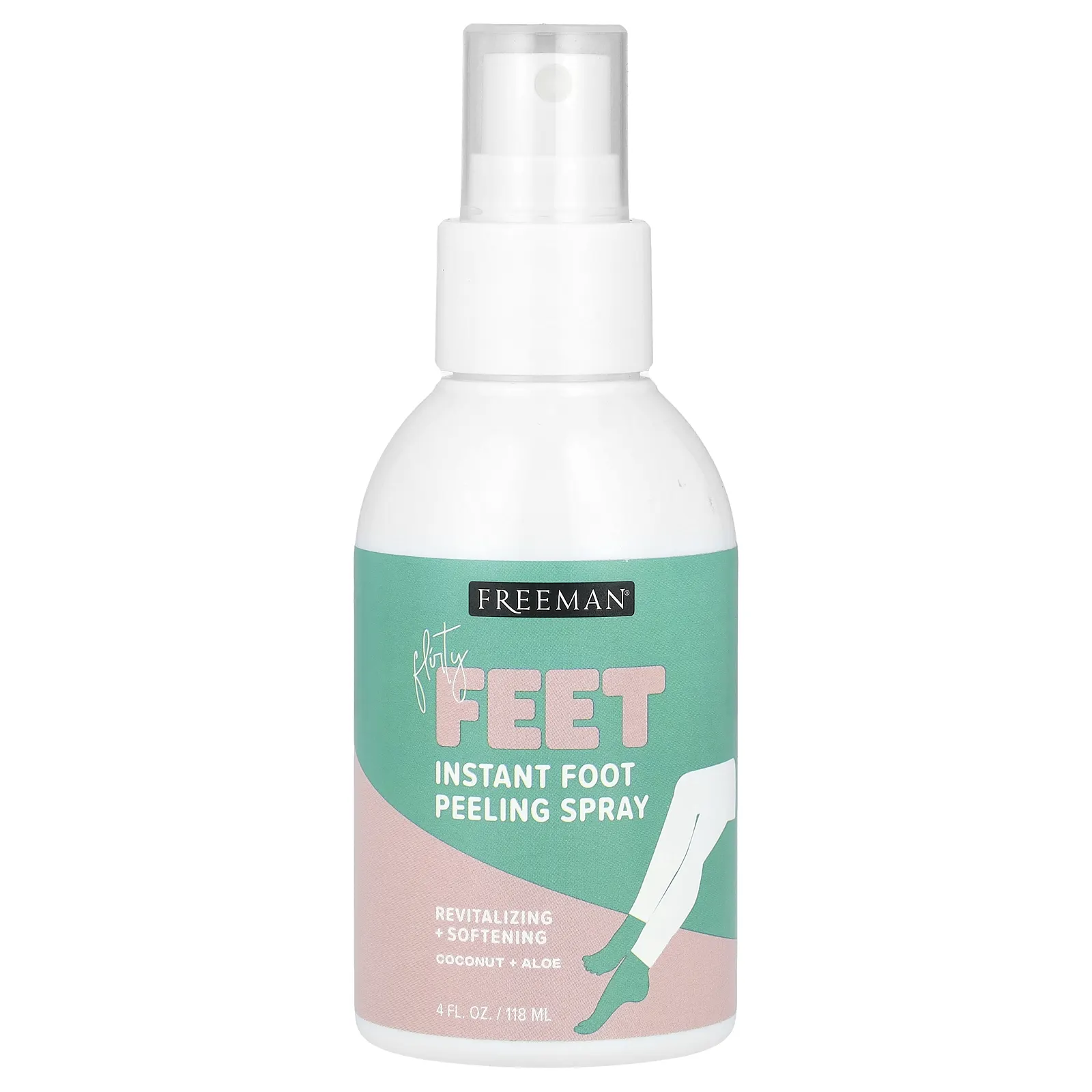 Freeman Beauty, Flirty Feet, мгновенный спрей-пилинг для ног, кокос + алоэ, 118 мл (4 жидк. унции)