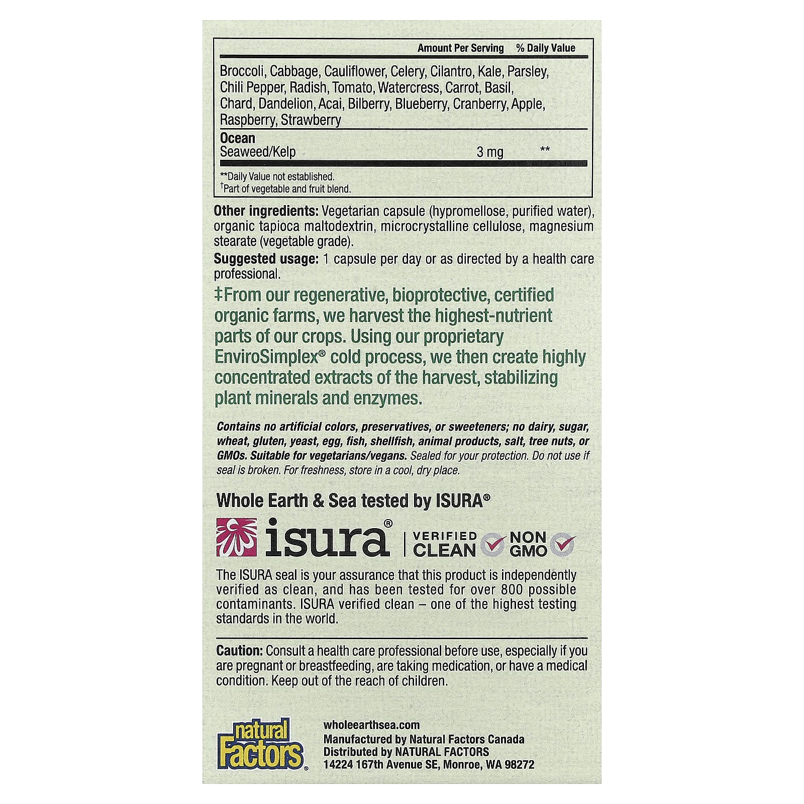 Natural Factors, Whole Earth & Sea®, мультивитамины для мужчин старше 50 лет, 60 вегетарианских капсул