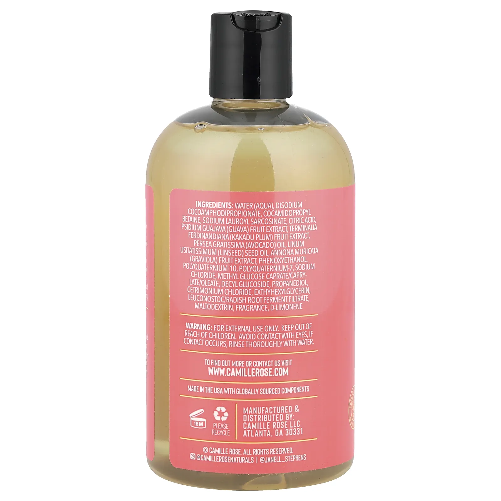 Camille Rose, шампунь с гуавой, для расчесывания волос, для любой текстуры, 355 мл (12 жидк. унций)