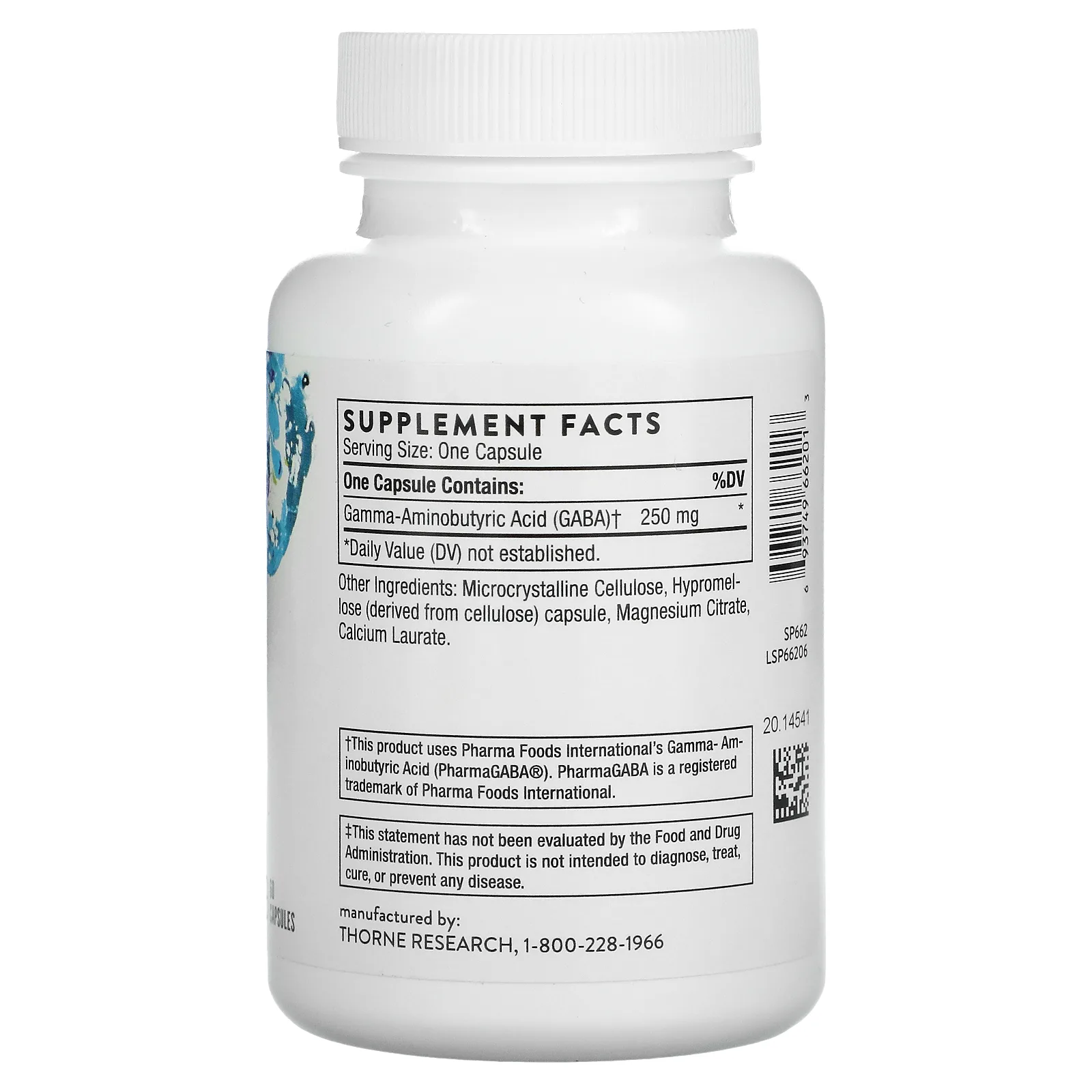 Thorne, PharmaGABA-250, 60 капсул